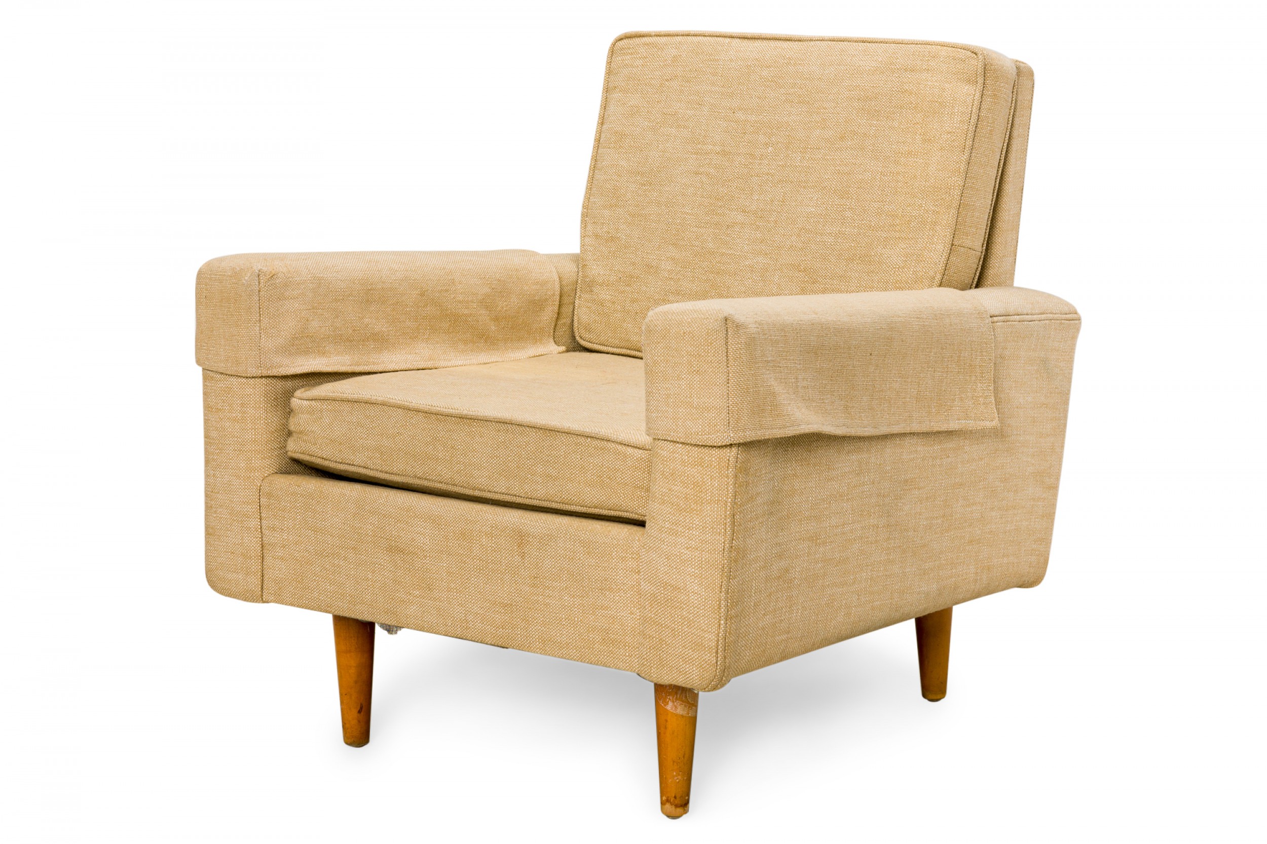 Florence Knoll for Knoll International American Mid Century Beige Fabric Upholstered Lounge Armchair