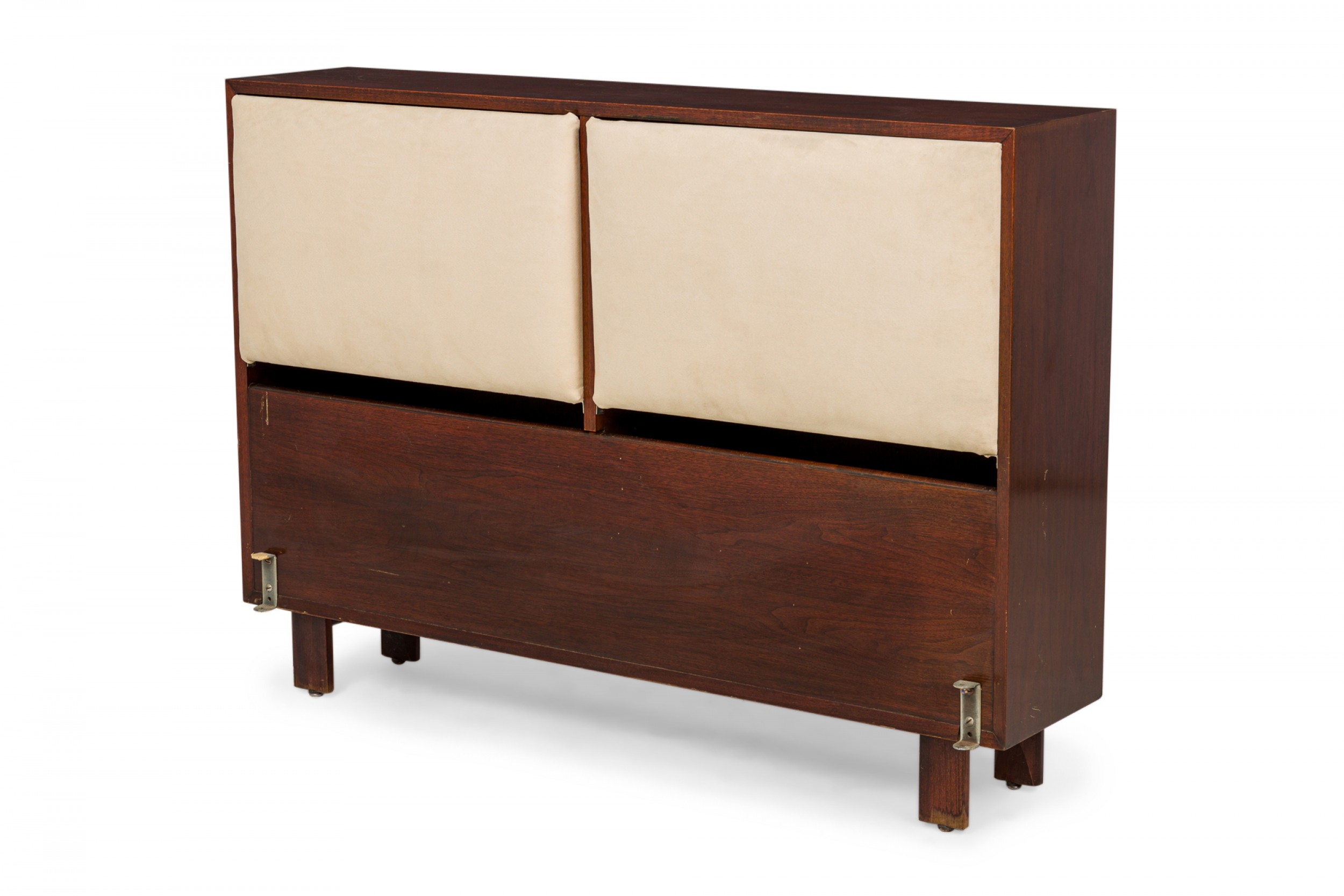 George Nelson for Herman Miller American Mid Century Double Full Sized Fabric and Teak Headboard