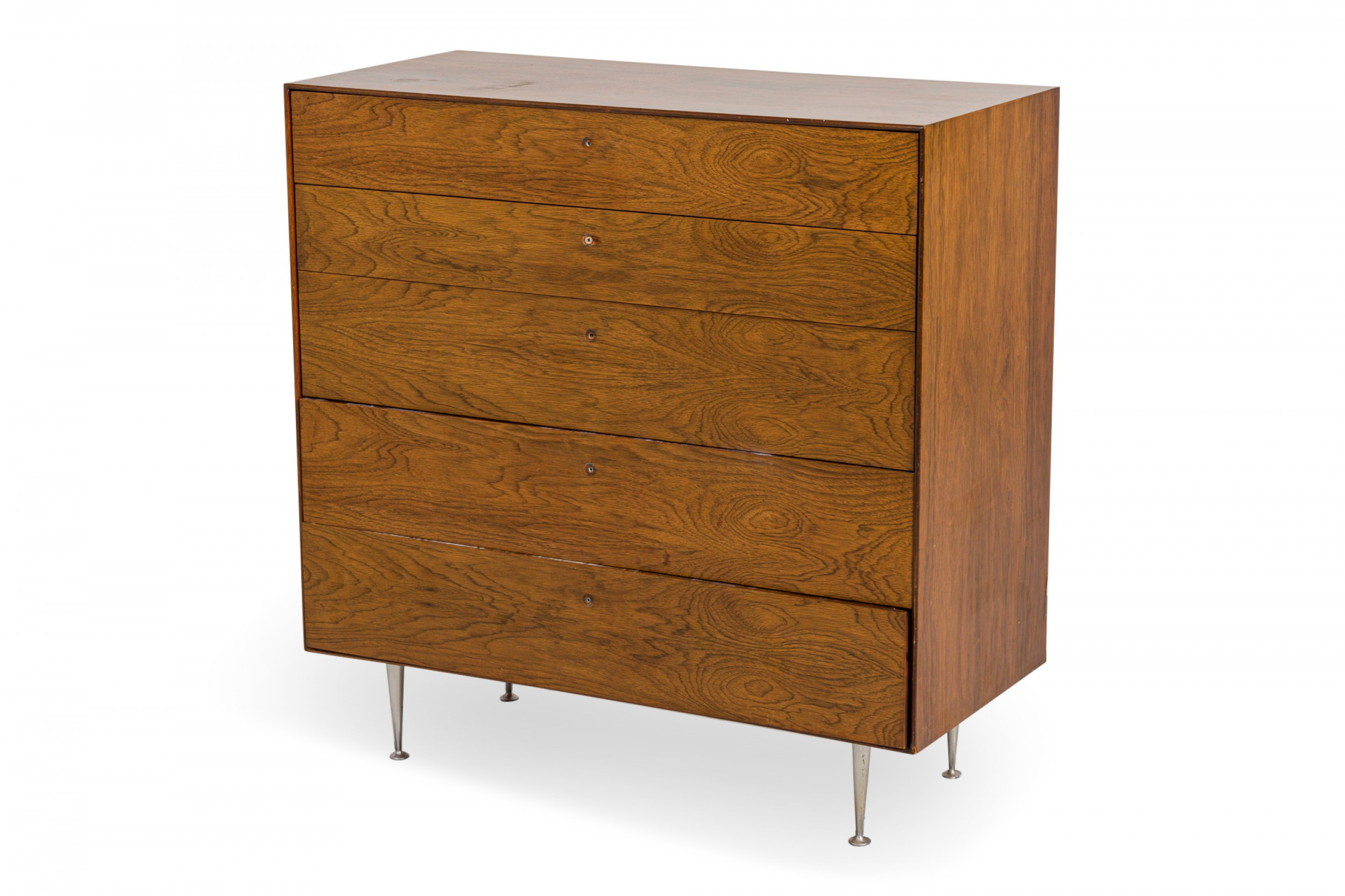 George Nelson for Herman Miller American Mid Century Rosewood Thin Edge Five Drawer Chests