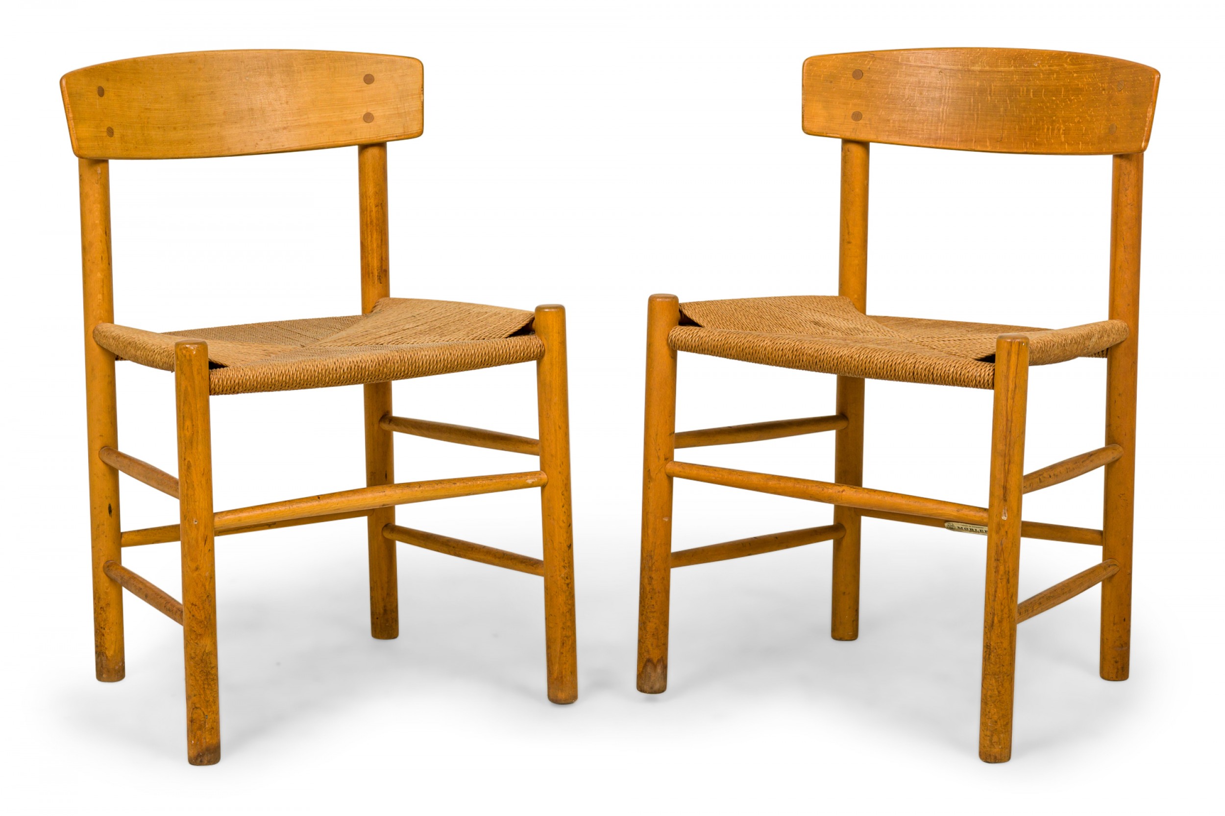 Borge mogensen for fdb mobler danish mid century oak and papercord side chair