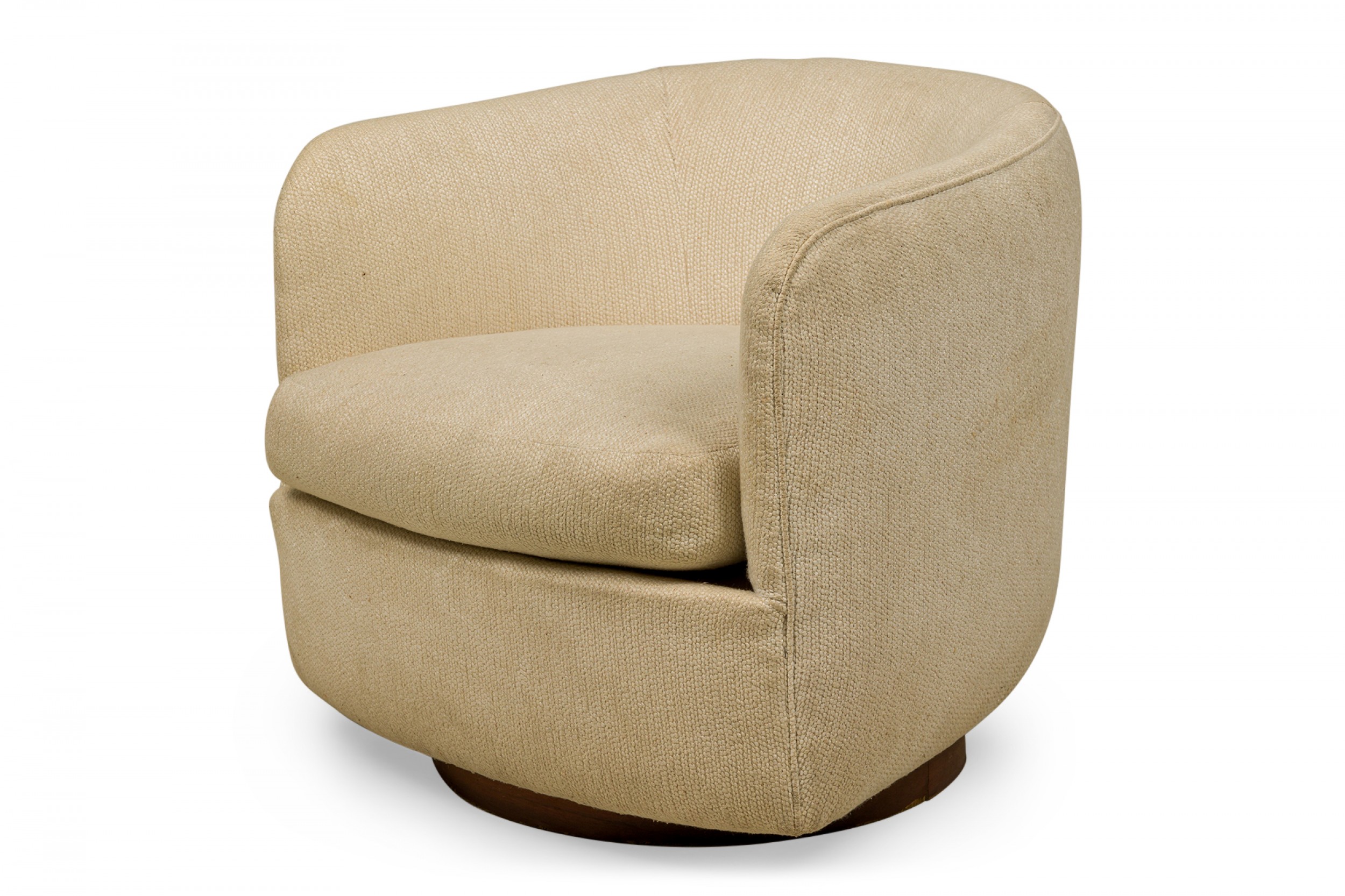 Milo baughman for thayer coggin american mid century white upholstered horseshoe lounge armchair