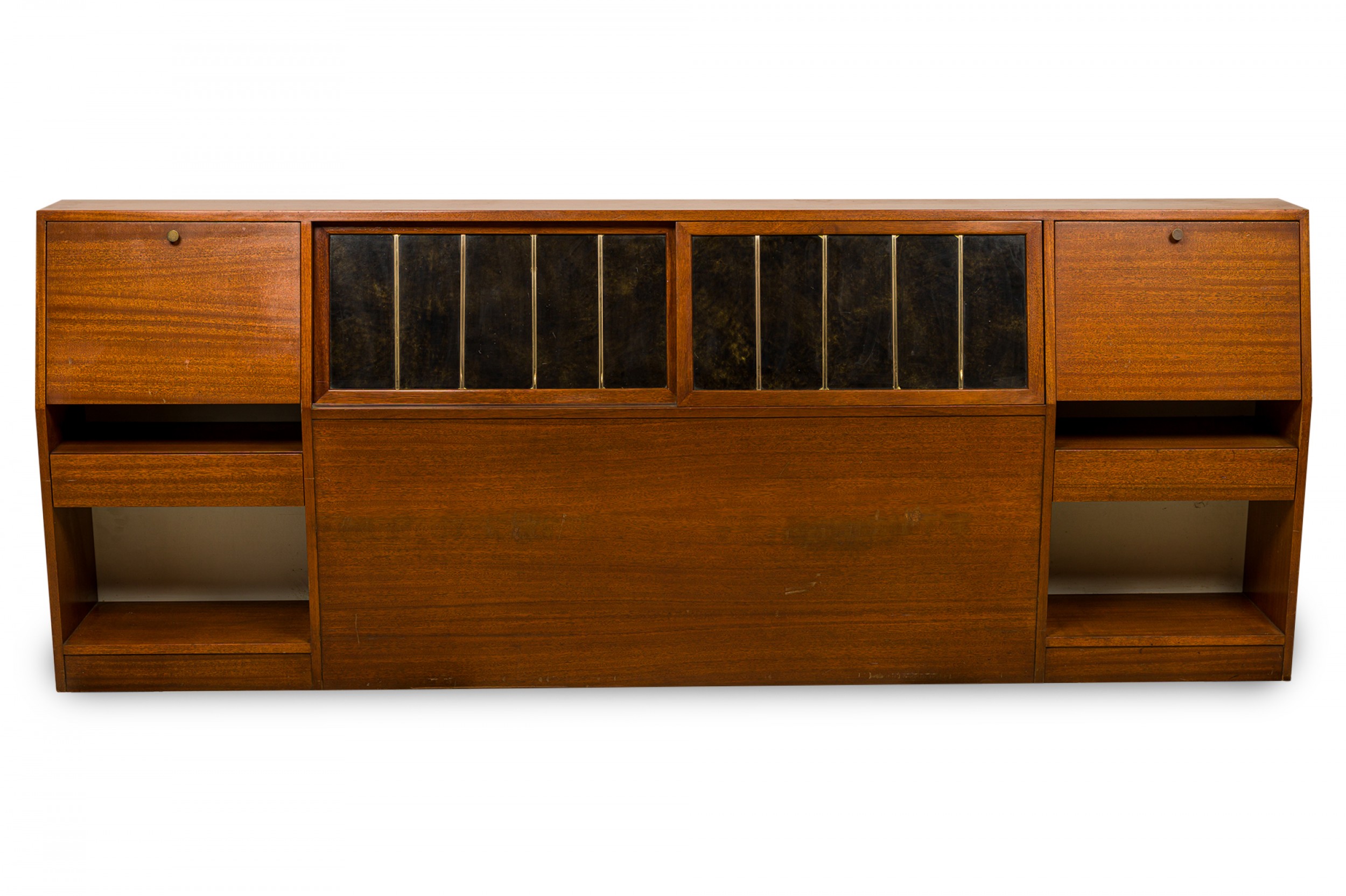 Harvey probber american mid century queen size wooden storage headboard