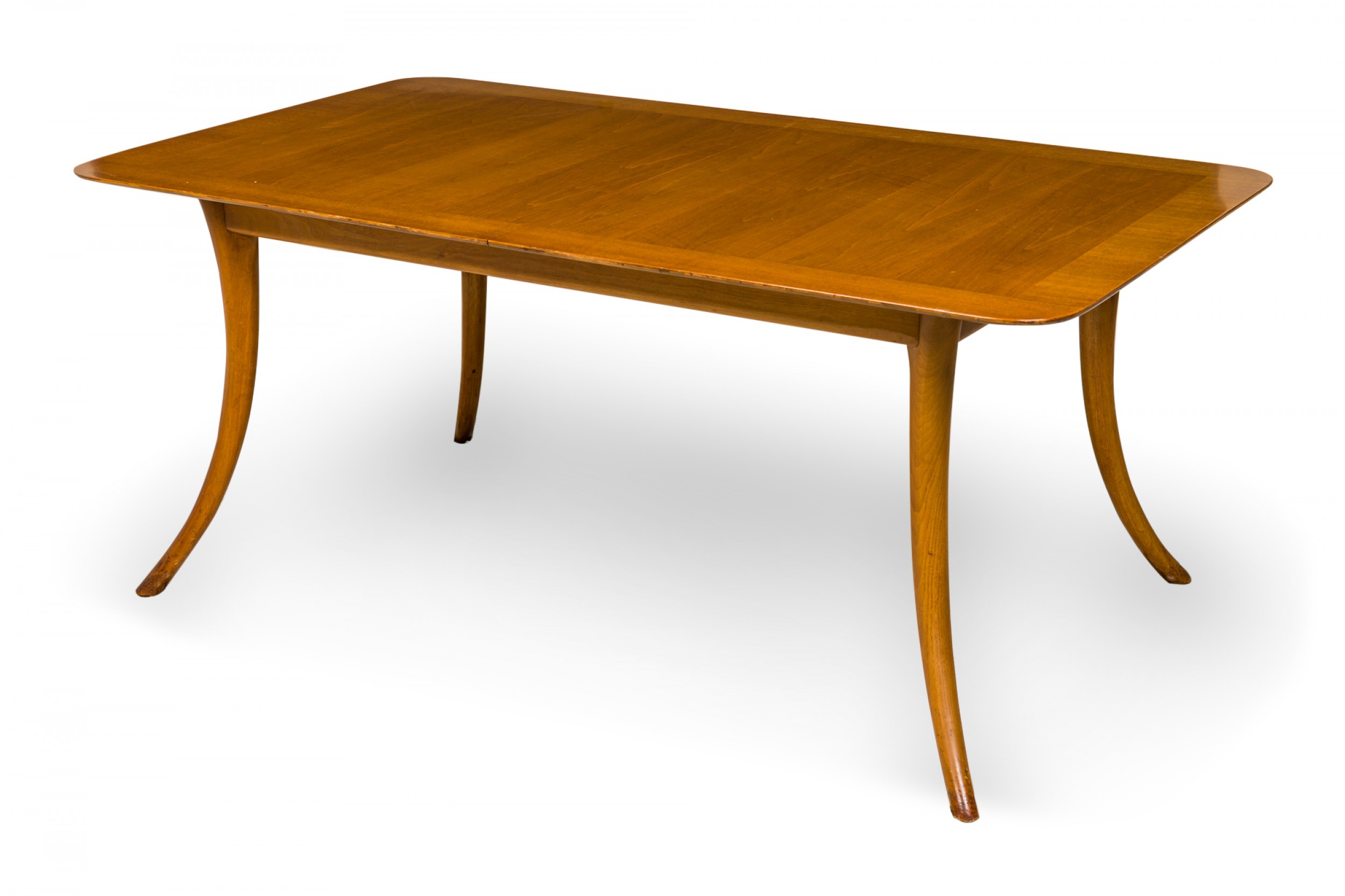 Th robsjohn gibbings for widdicomb mid century walnut sabre leg dining conference table