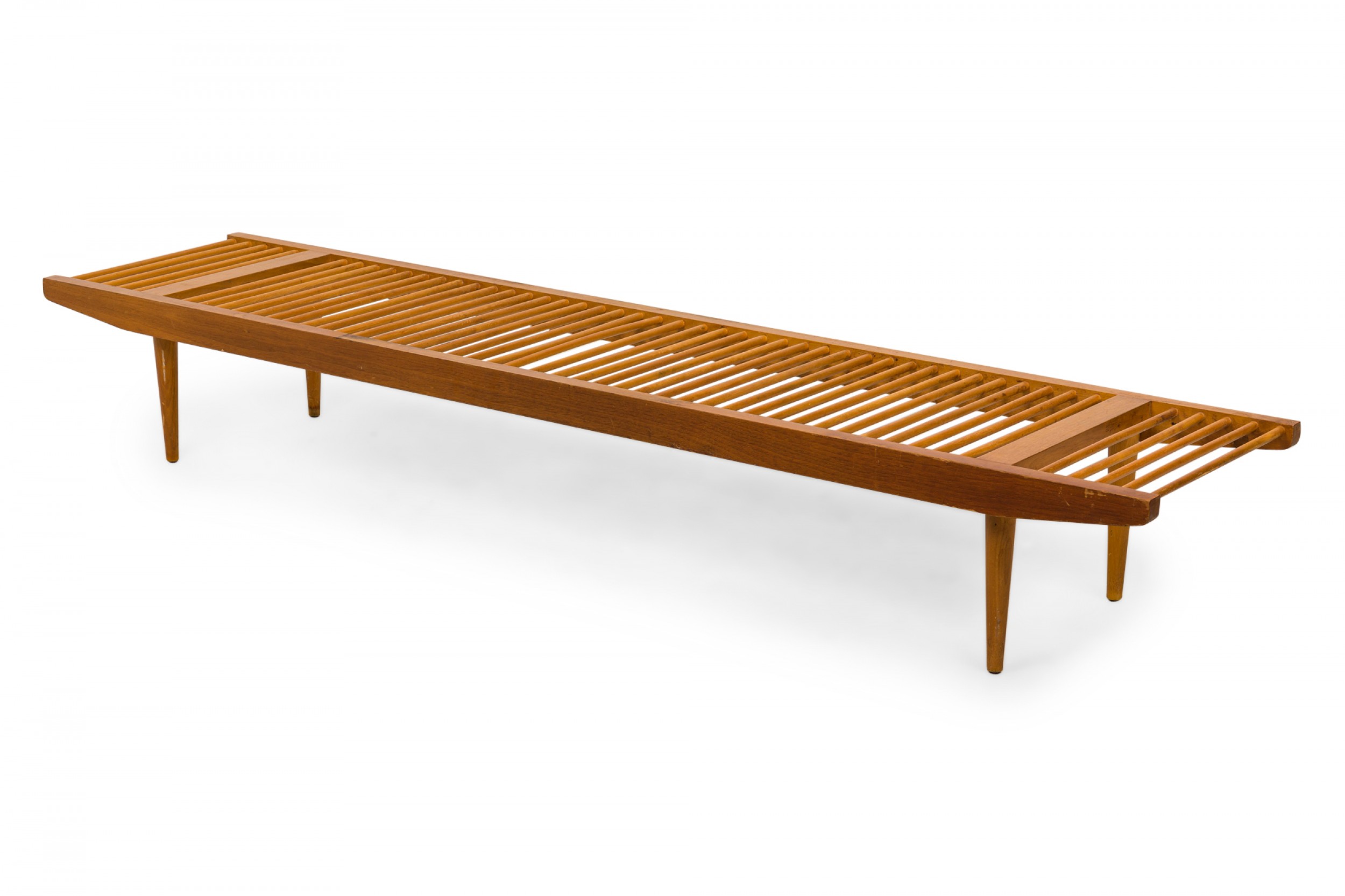 Milo baughman for glenn of california american mid century light wooden dowel bench