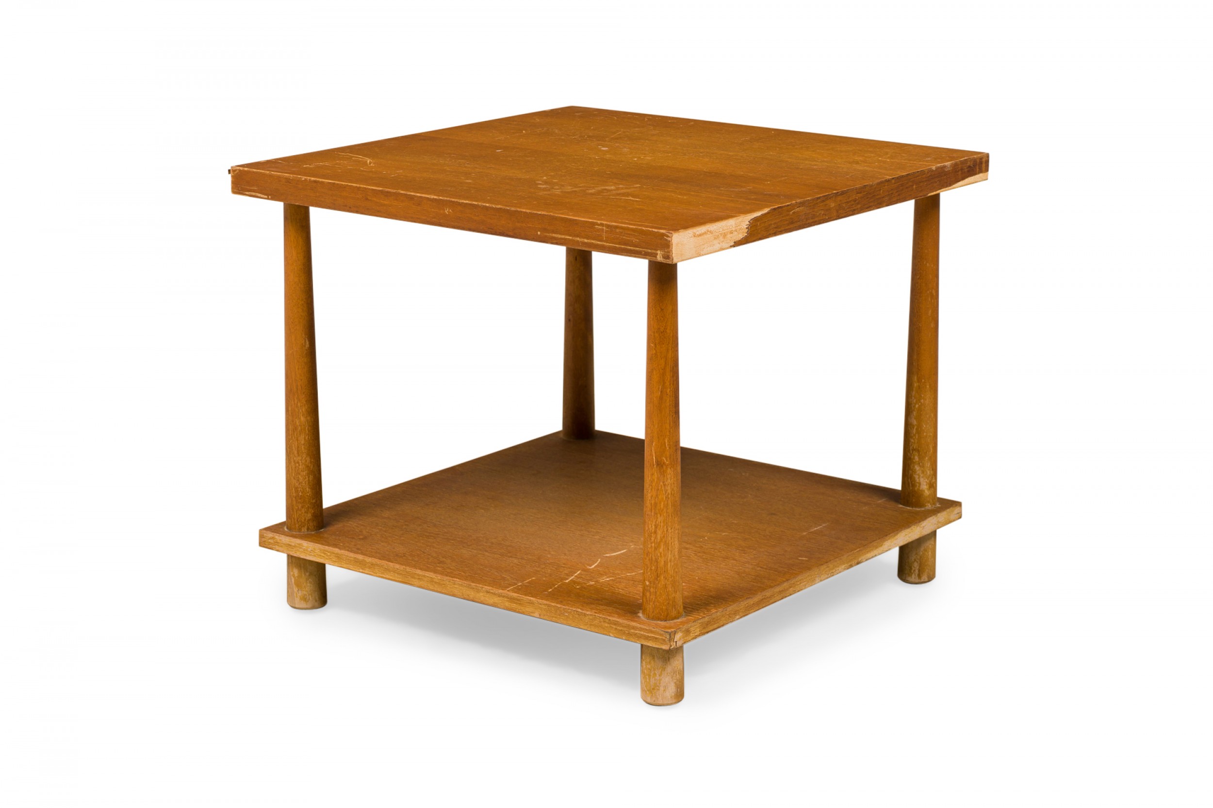 Th robsjohn gibbings for widdicomb american mid century square wood veneer end side table