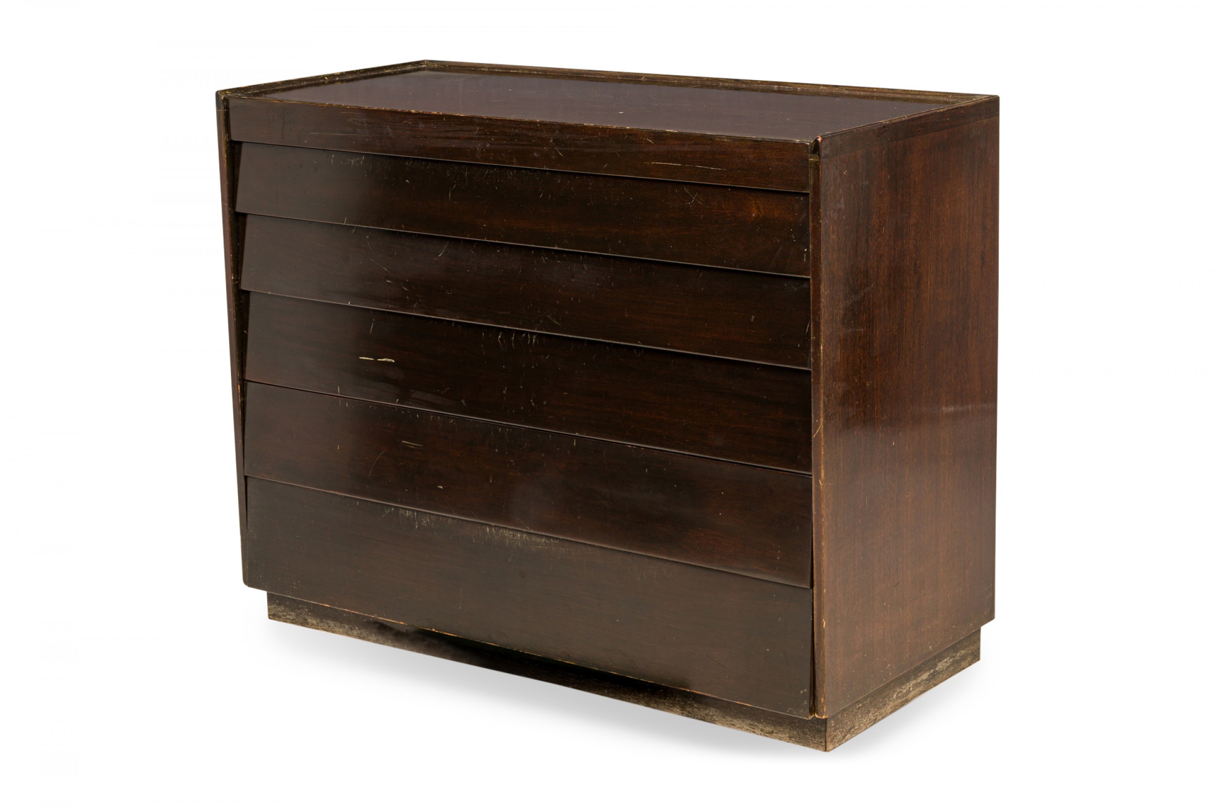 Edward wormley for dunbar american mid century dark walnut louver front 6 drawer commode chest