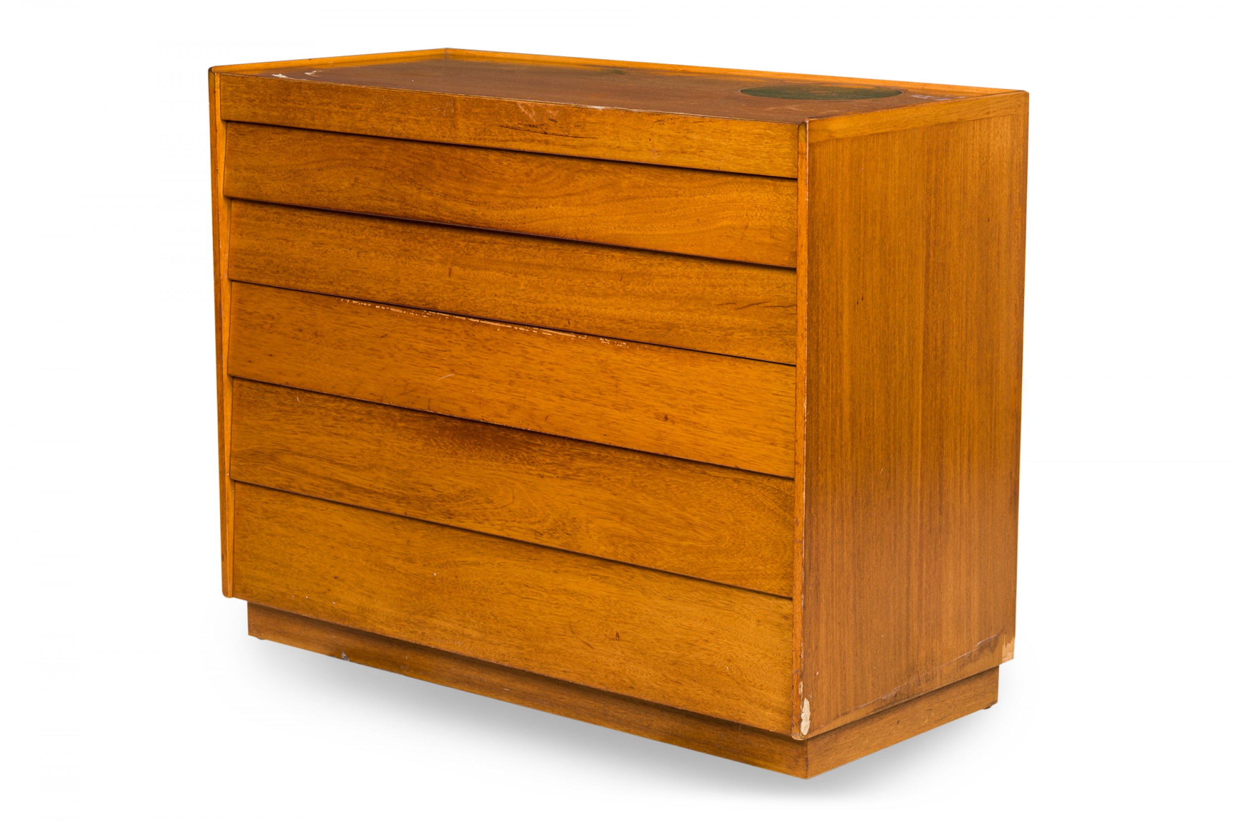 Edward wormley for dunbar american mid century blonde wood louver front 6 drawer chest commode