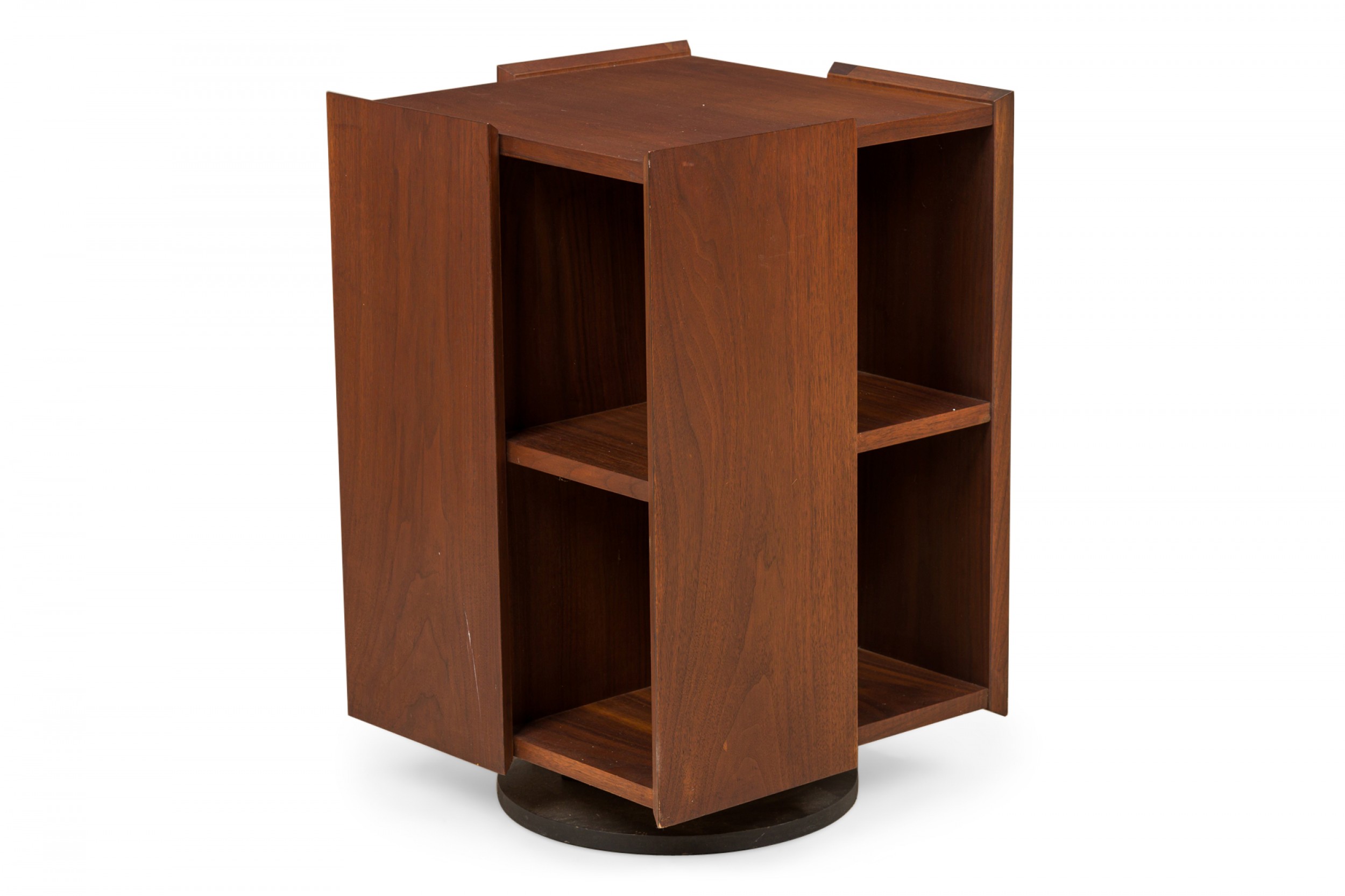 Founders american mid century walnut lazy susan mini bookcase 