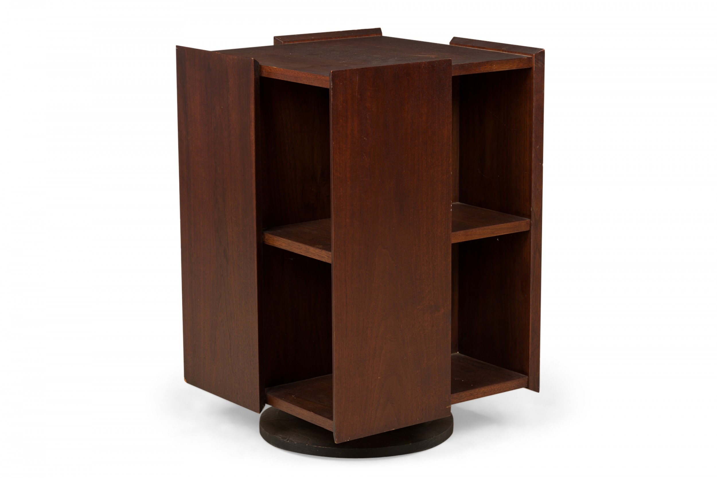 Founders american mid century dark walnut lazy susan mini bookcase 