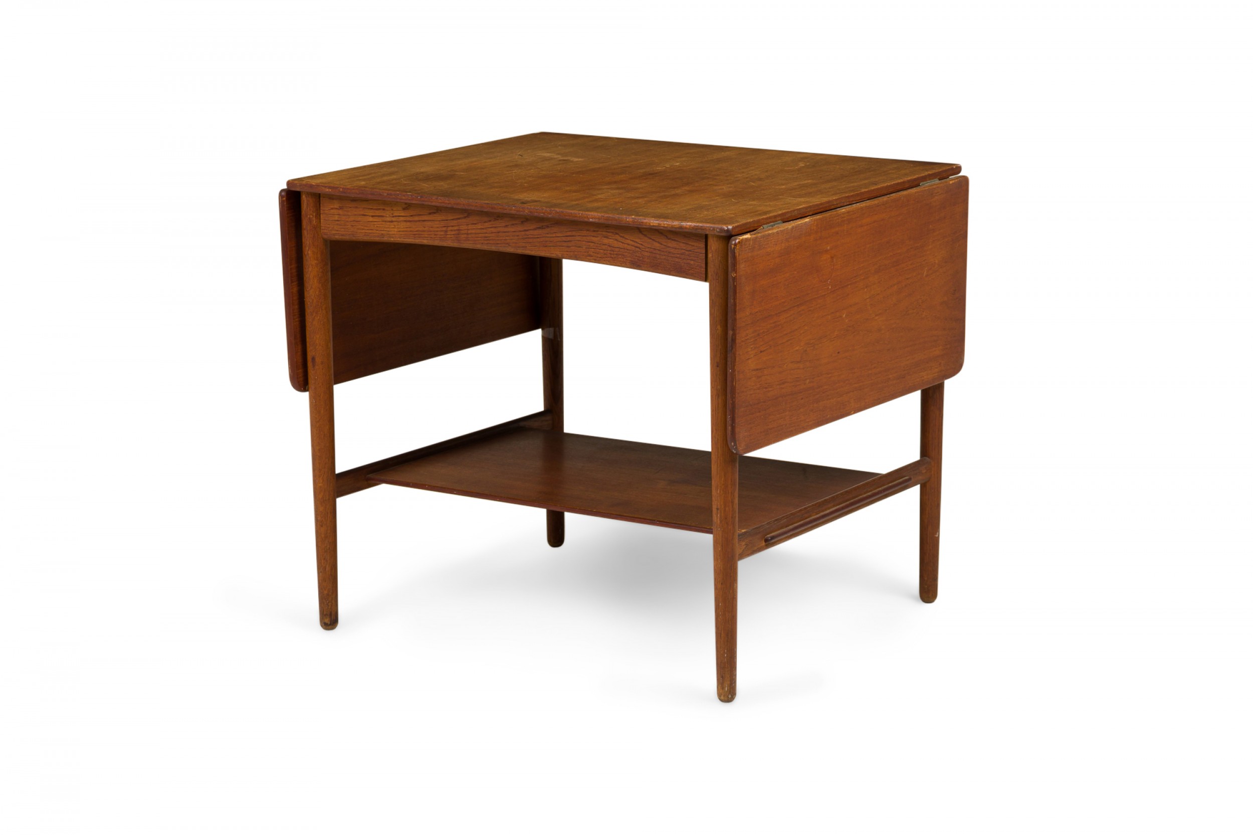 Hans wegner for andreas tuck mid century wooden drop leaf end side table