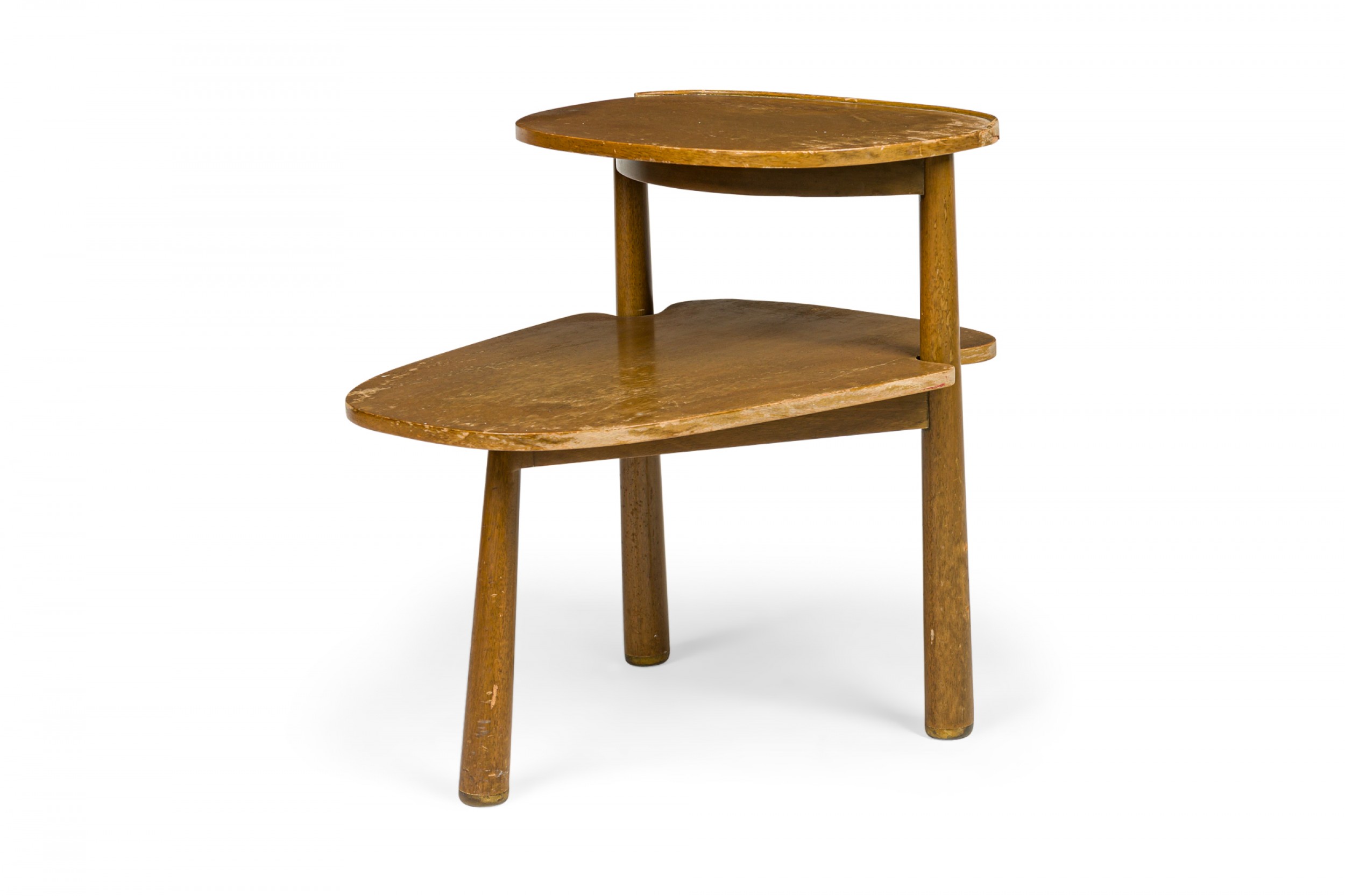 Edward wormley for dunbar american mid century light wood stepped oblong end side table