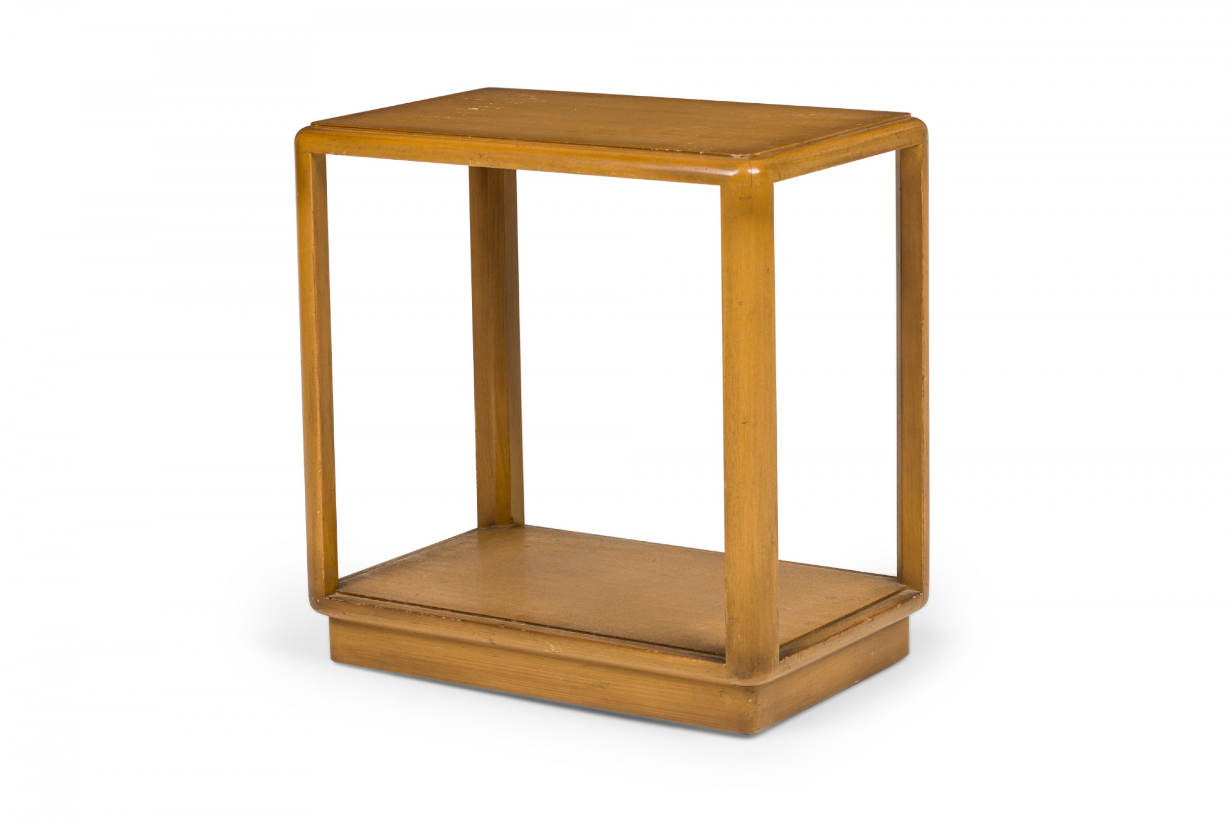 Edward wormley for dunbar american mid century blond wooden open frame end side table