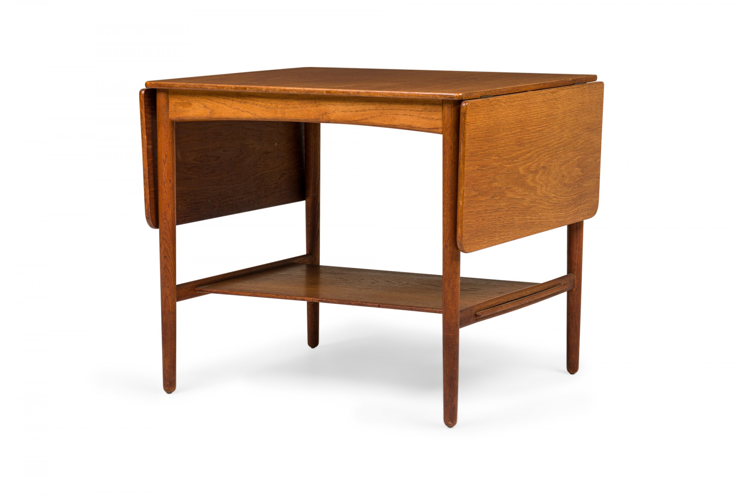 Hans wegner for andreas tuck danish mid century wooden drop leaf end side table