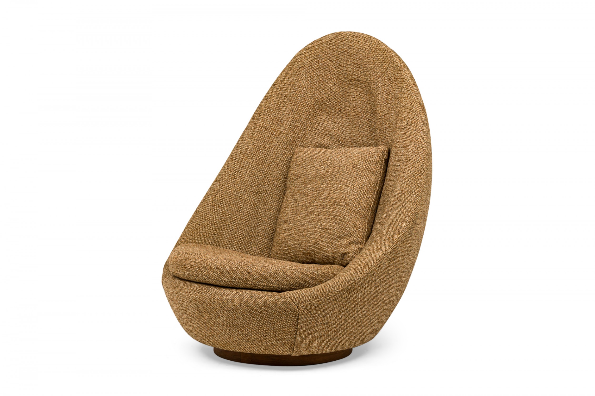 Milo baughman for thayer coggin american mid century brown upholstered egg swivel lounge chair