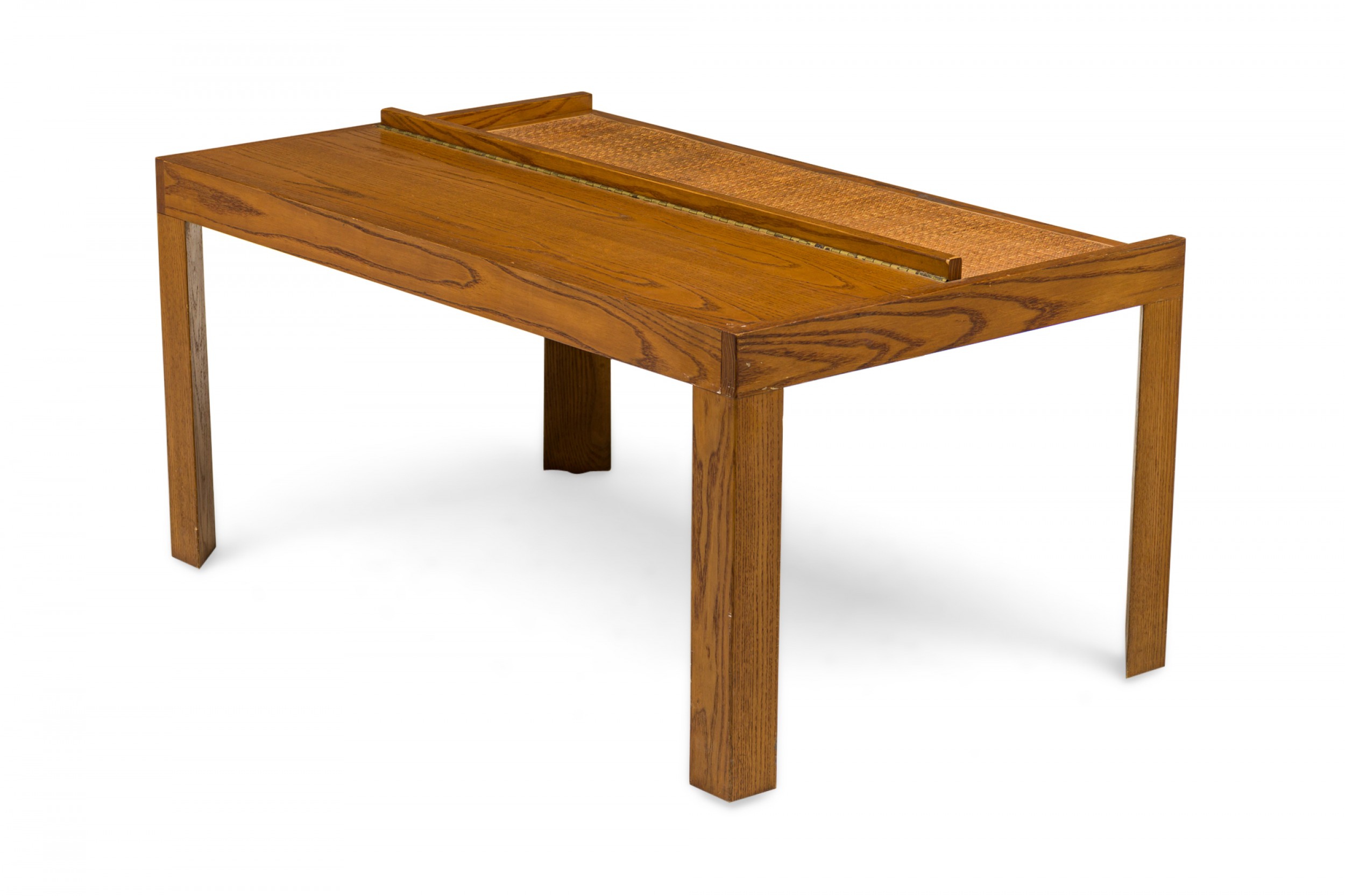 Edward j wormley for dunbar mid century american wood library magazine low table with caned support