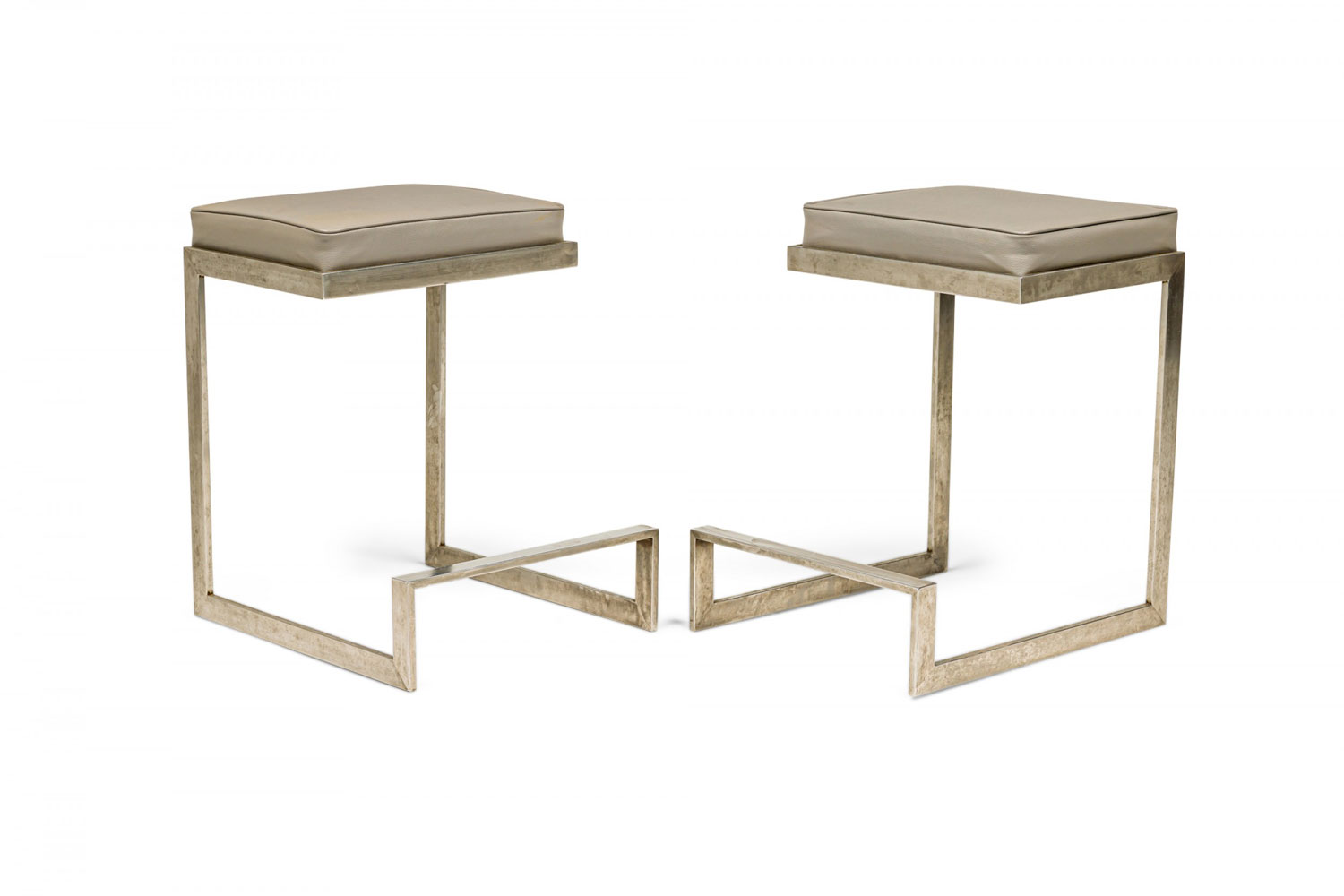 Set of 4 old hickoryhorchow for neiman marcus mid century flat bar cantilever bar stools 