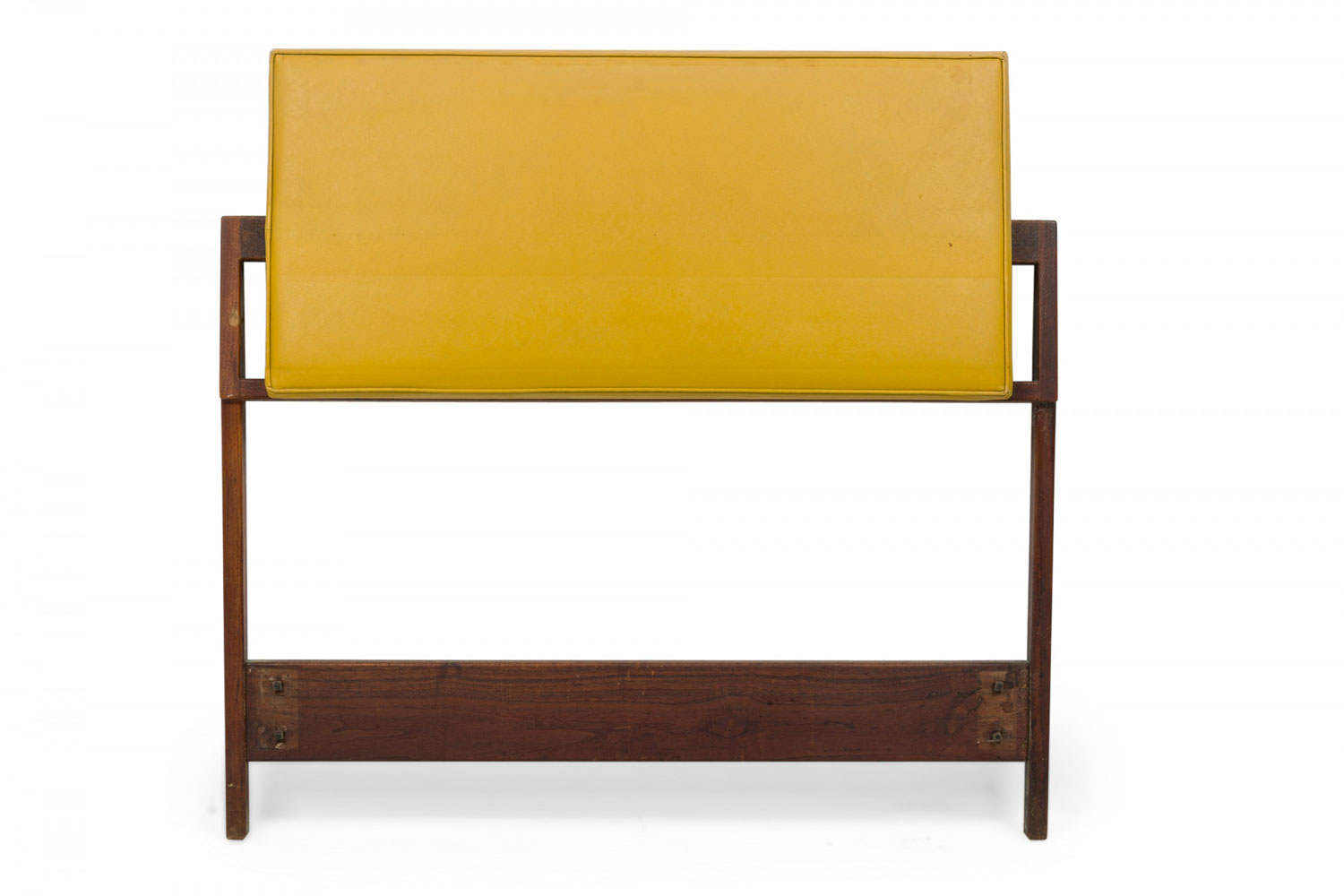 Jens risom mid century danish single bed headboards with mustard yellow vinyl cushions