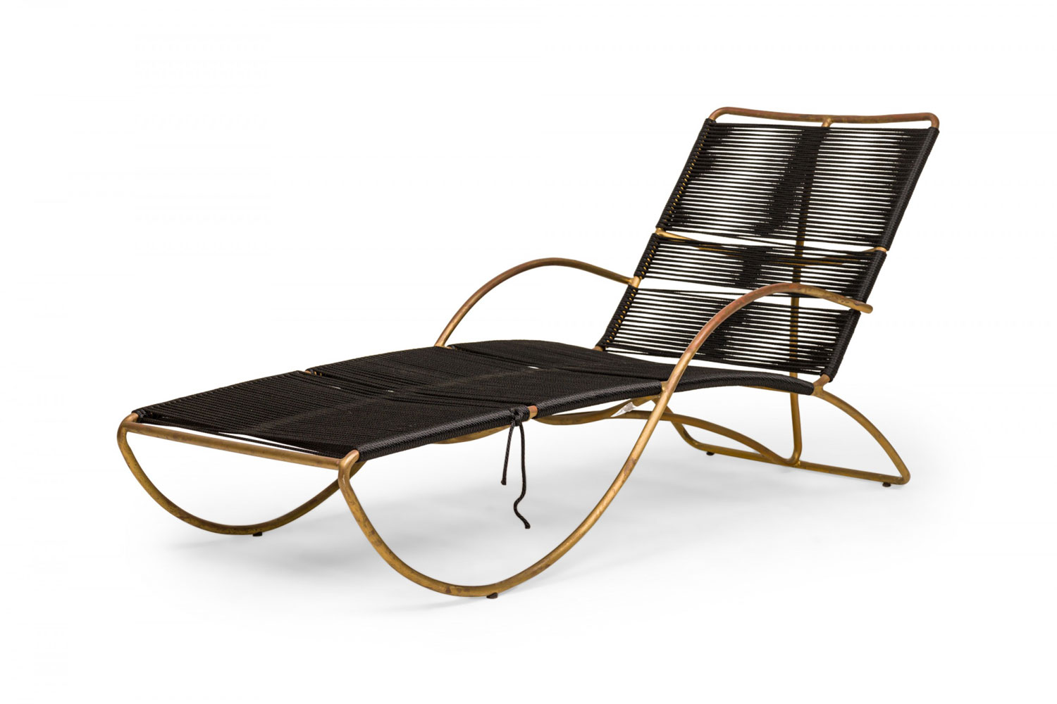 Walter lamb for brown jordan furniture co mid century american brass and rope s lounge chair