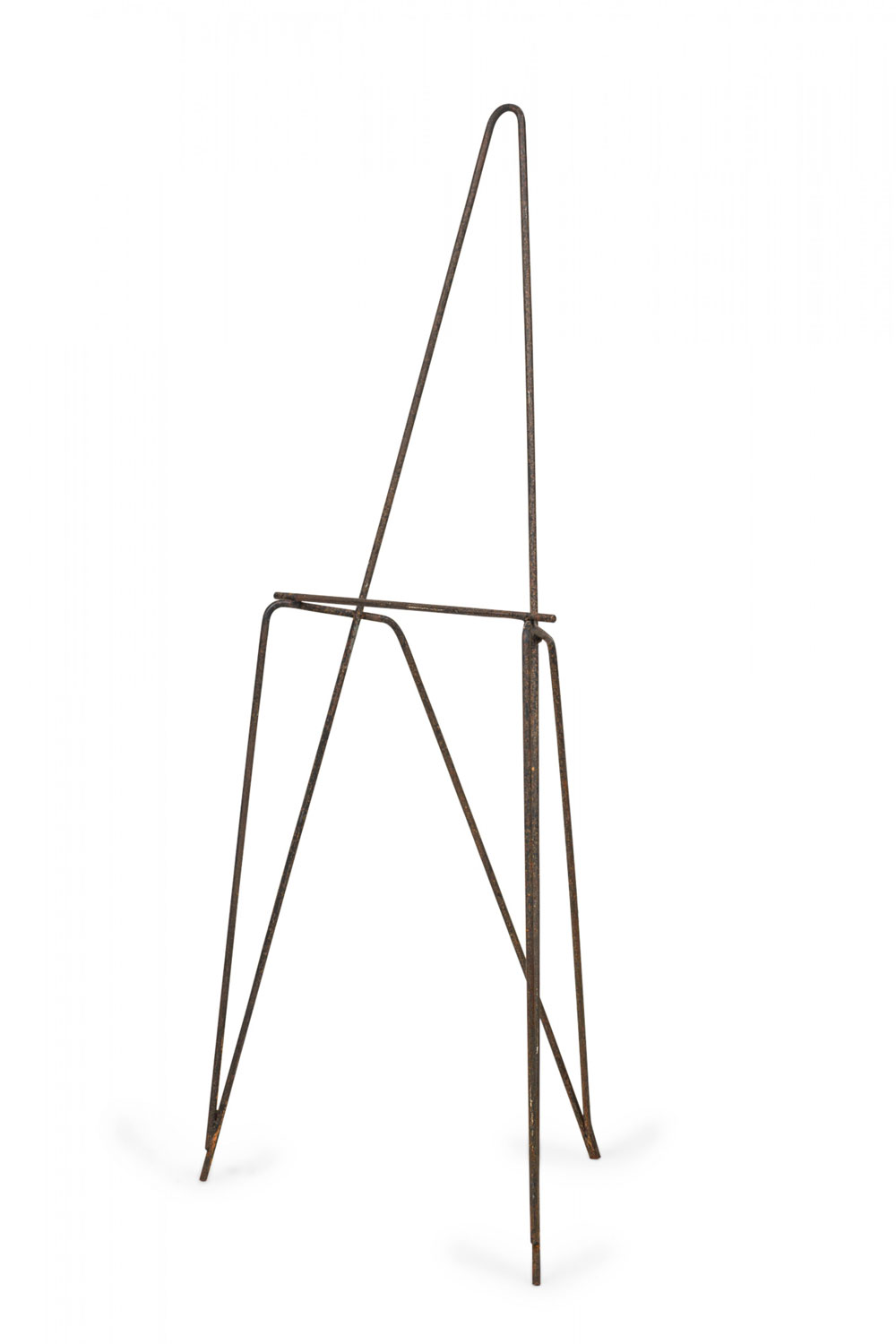 Mid century american wrought iron minimalist tripod easel