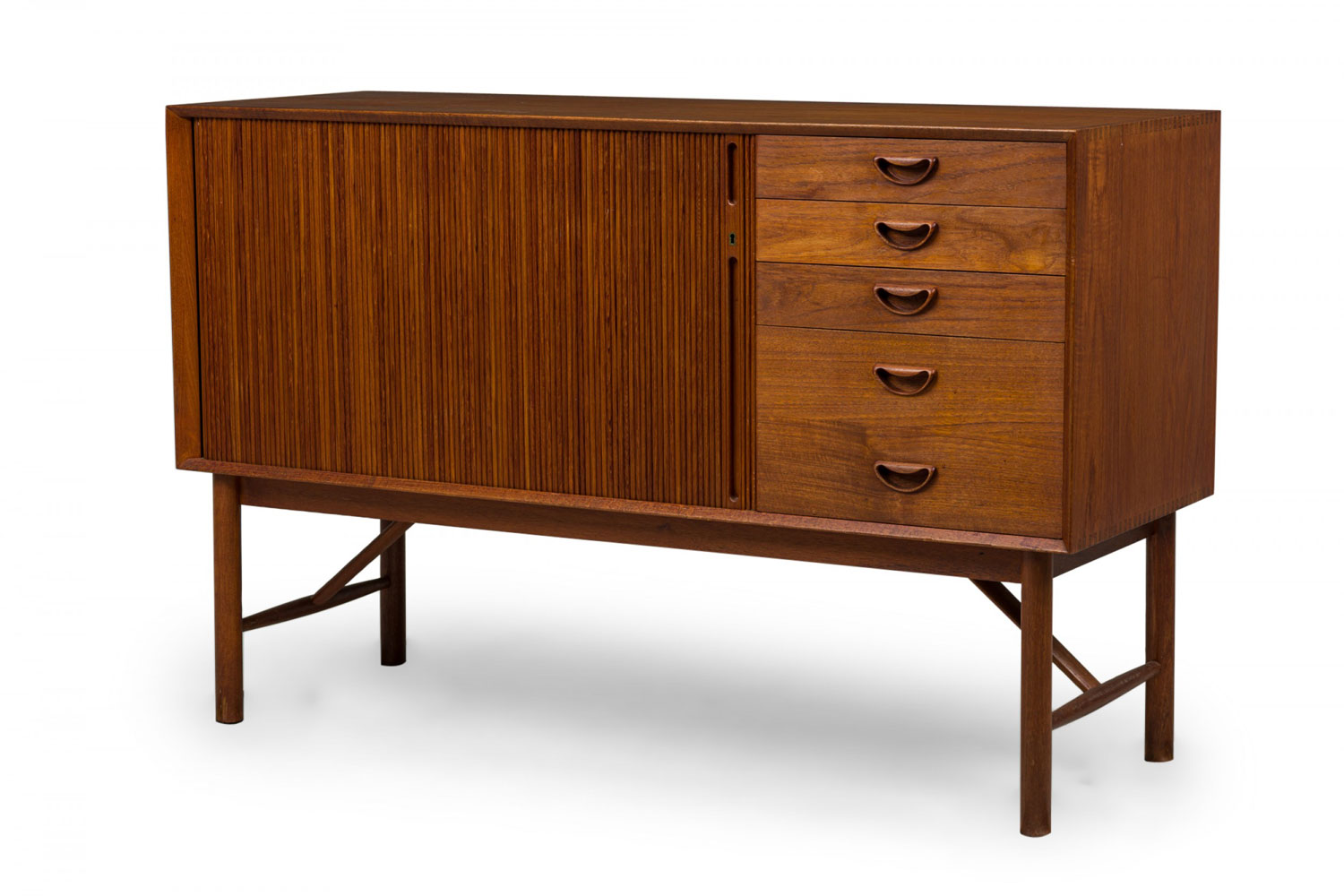 Peter hvidt for soborg mobler danish mid century teak cabinet with small tambour door