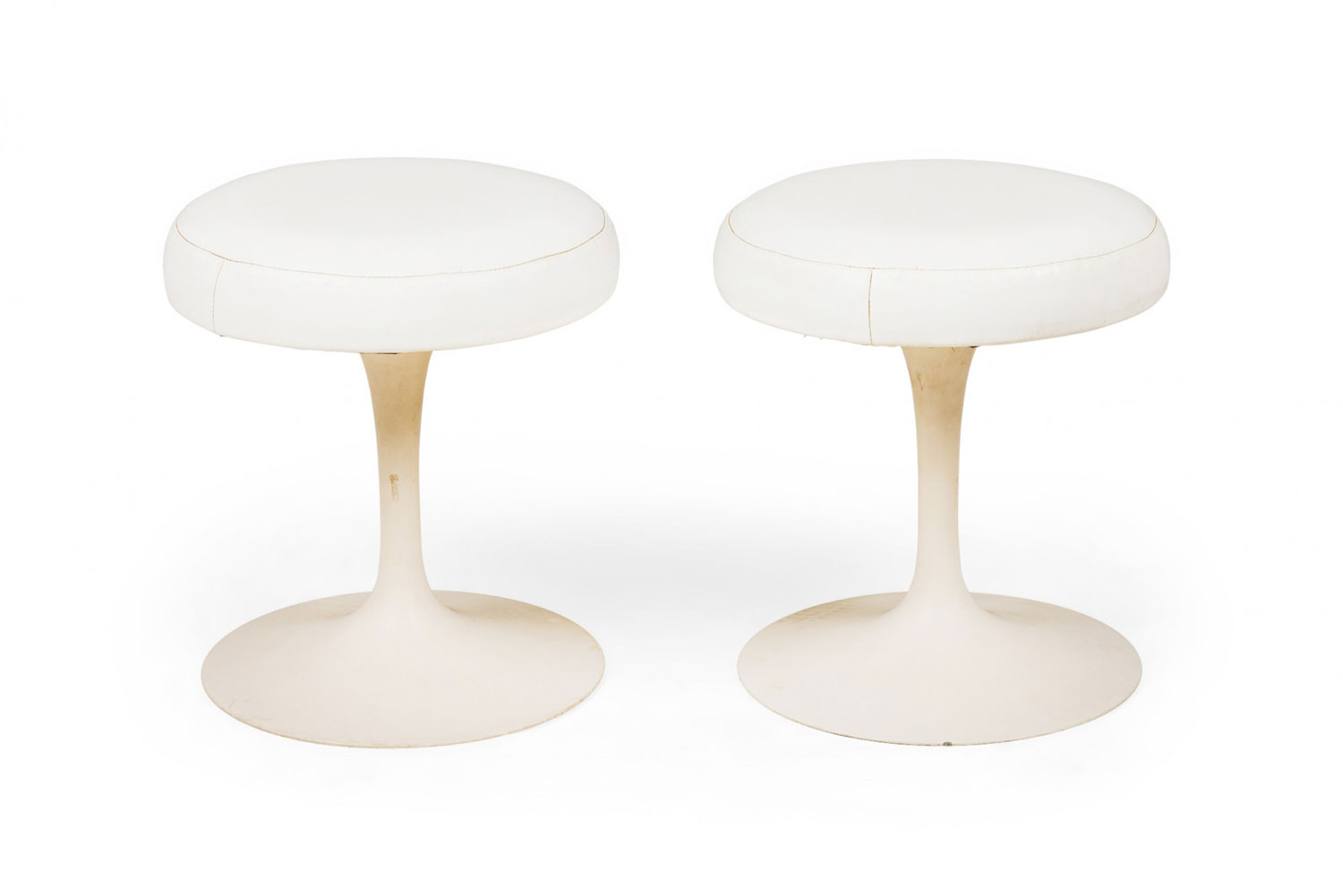 Pair of mid century finnish eero saarinen for knoll international swivel tulip stools