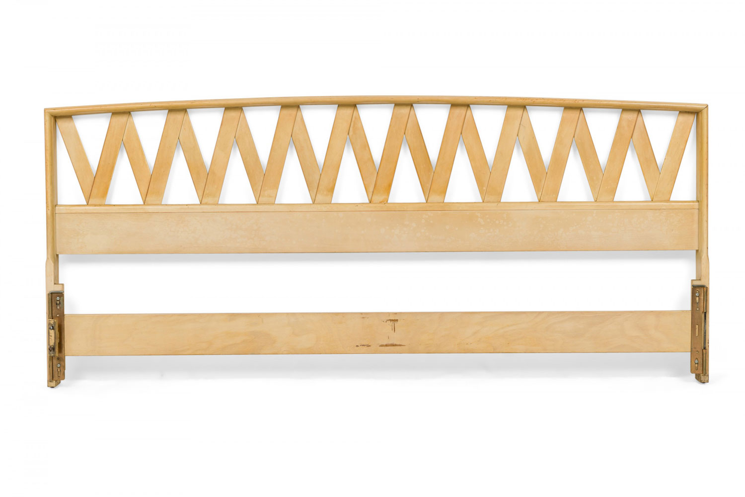 Paul frankl for johnson furniture co mid century viennese king size wood lattice headboard