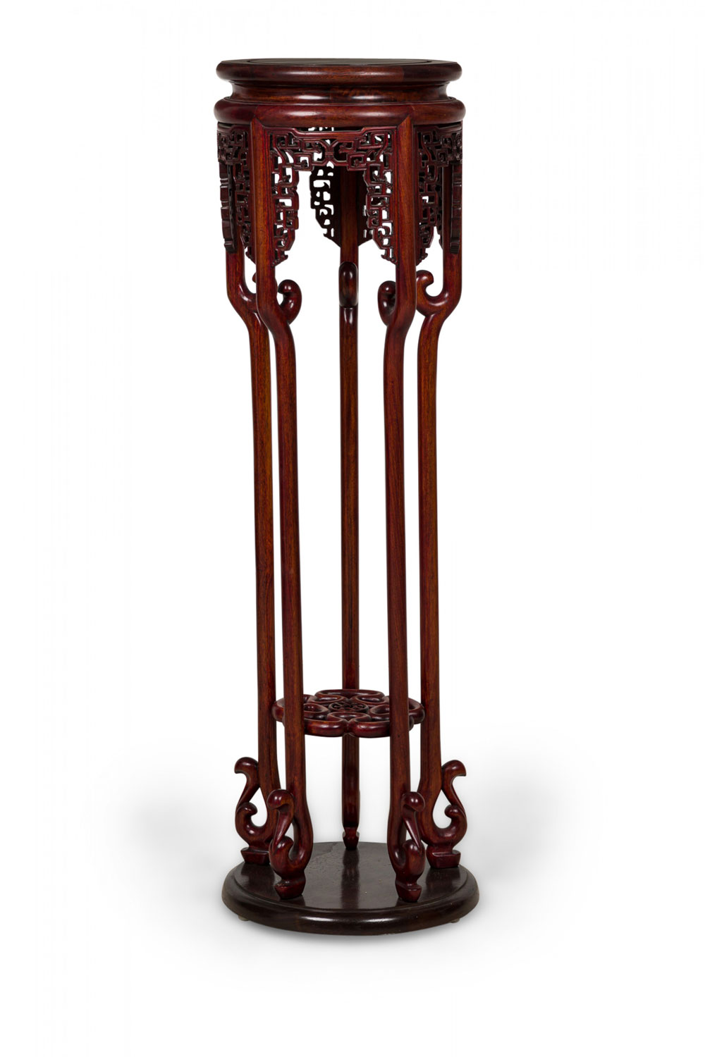 20th century chinese carved wooden pedestal table stand