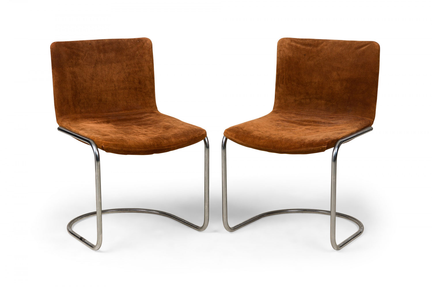 Set of 10 giovanni offredi for saporiti italia mid century lens leather steel dining chairs