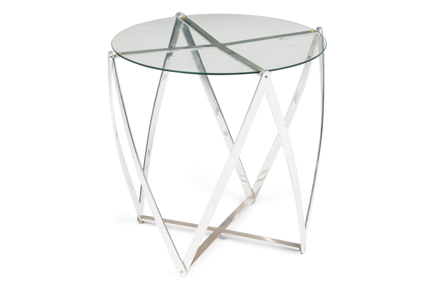 John vesey american mid century aluminum spool end table