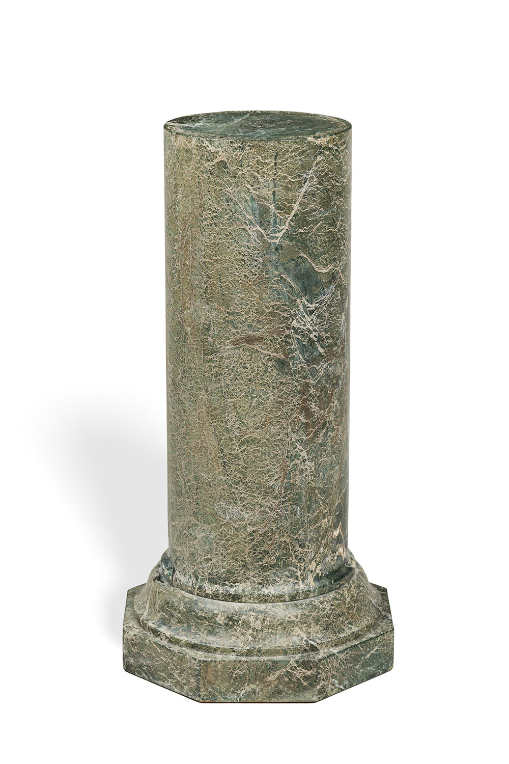 Italian neoclassical verde alpi marble column pedestal 
