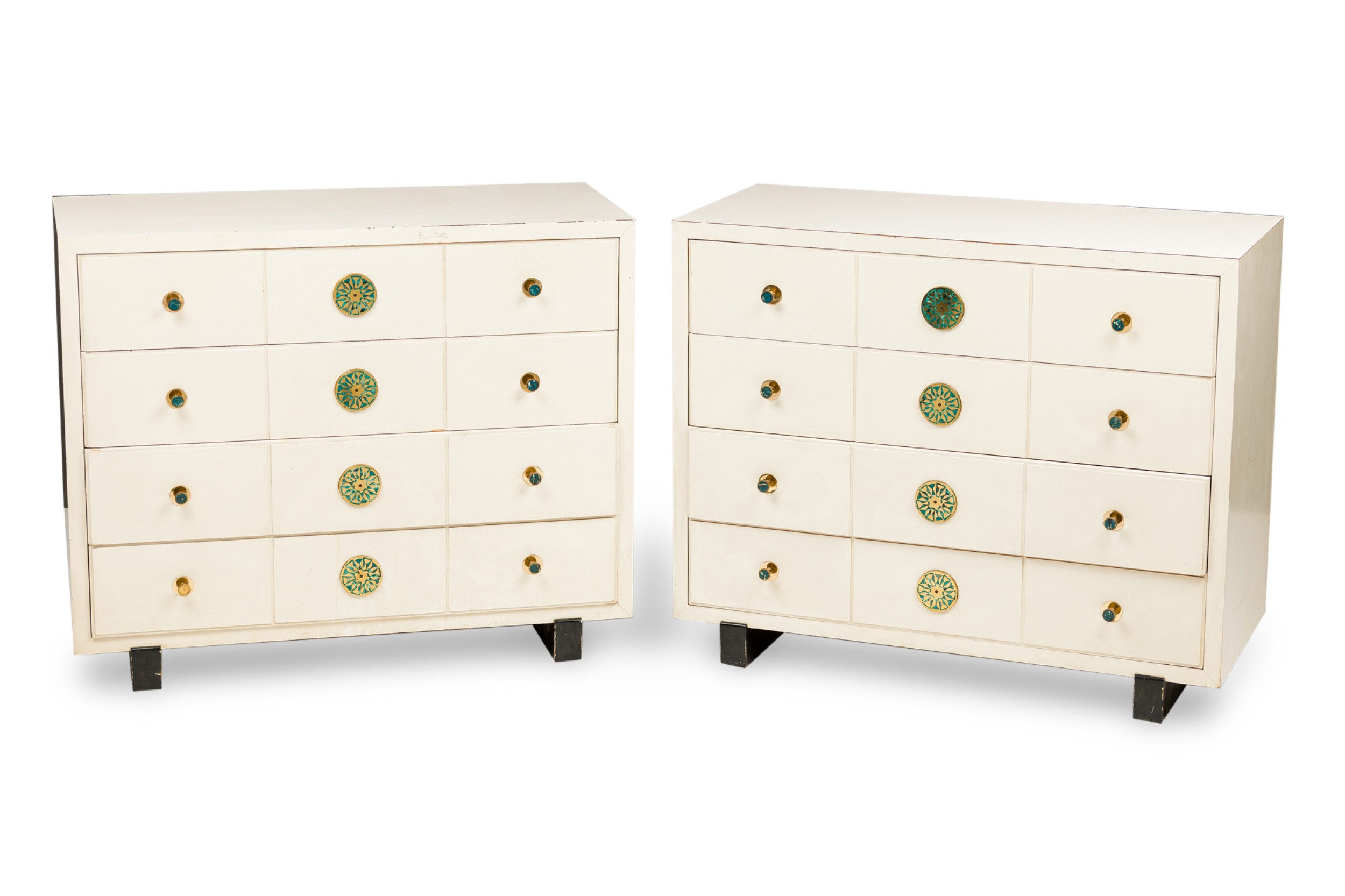 Tommi parzinger high style commode, a pair pepe medoza fittings