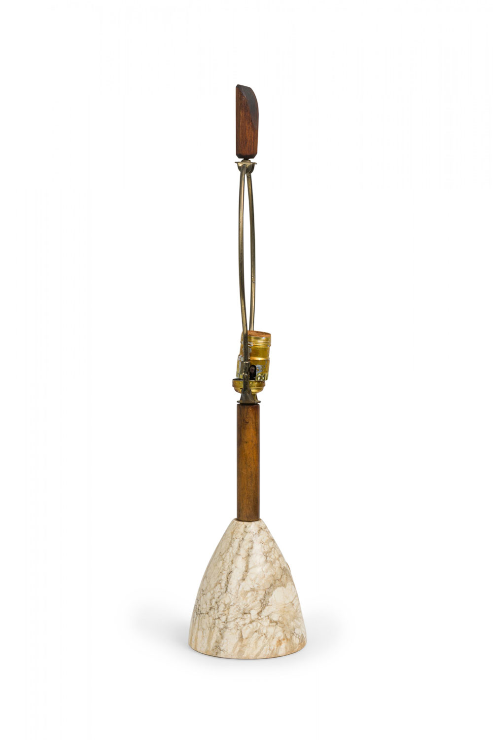 Mid century italian carrara marble bullet form table lamp