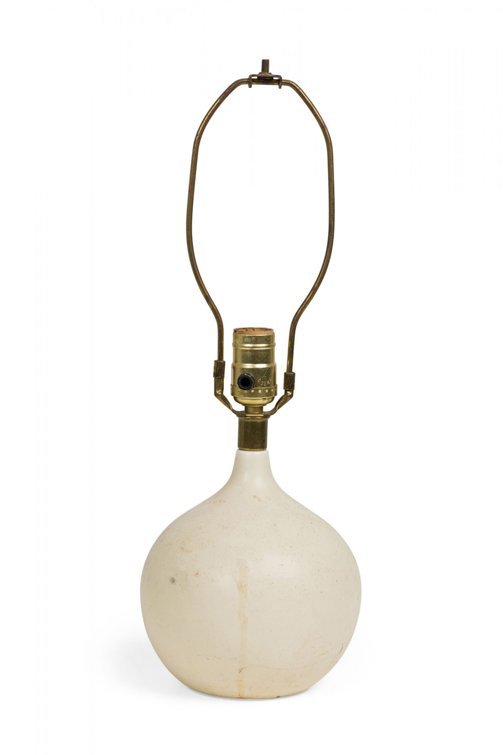 Lotte and gunnar bostlund mid century danish ceramic matte white glaze table lamp