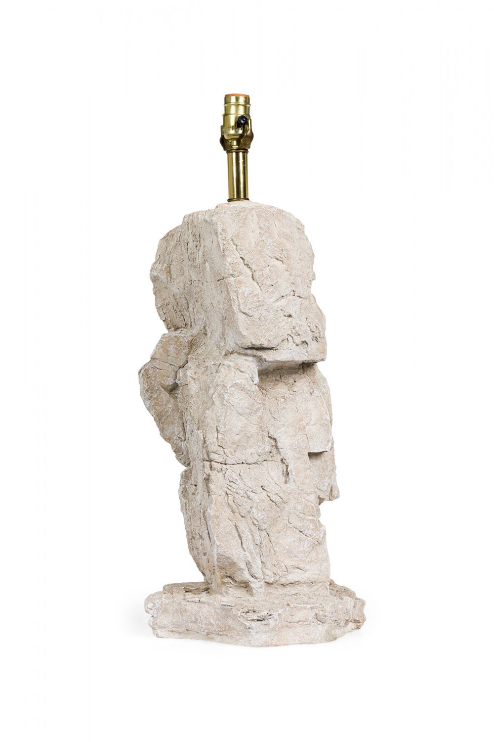 Mid century plaster scholars rock table lamp