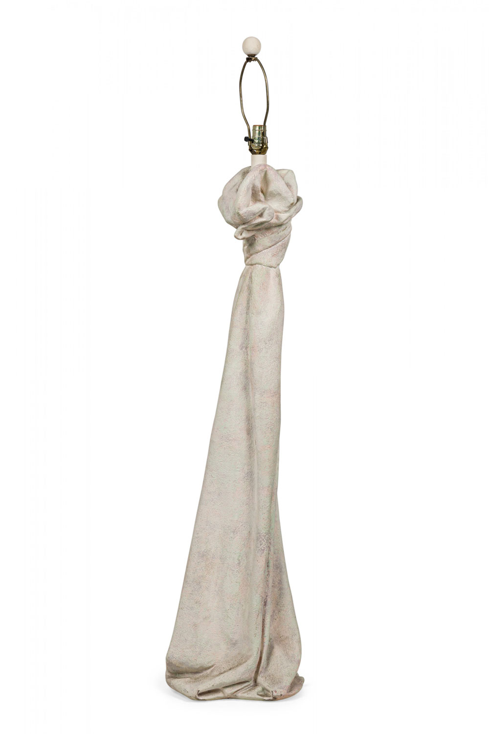 Mid century american plaster knotted drapery floor lamp