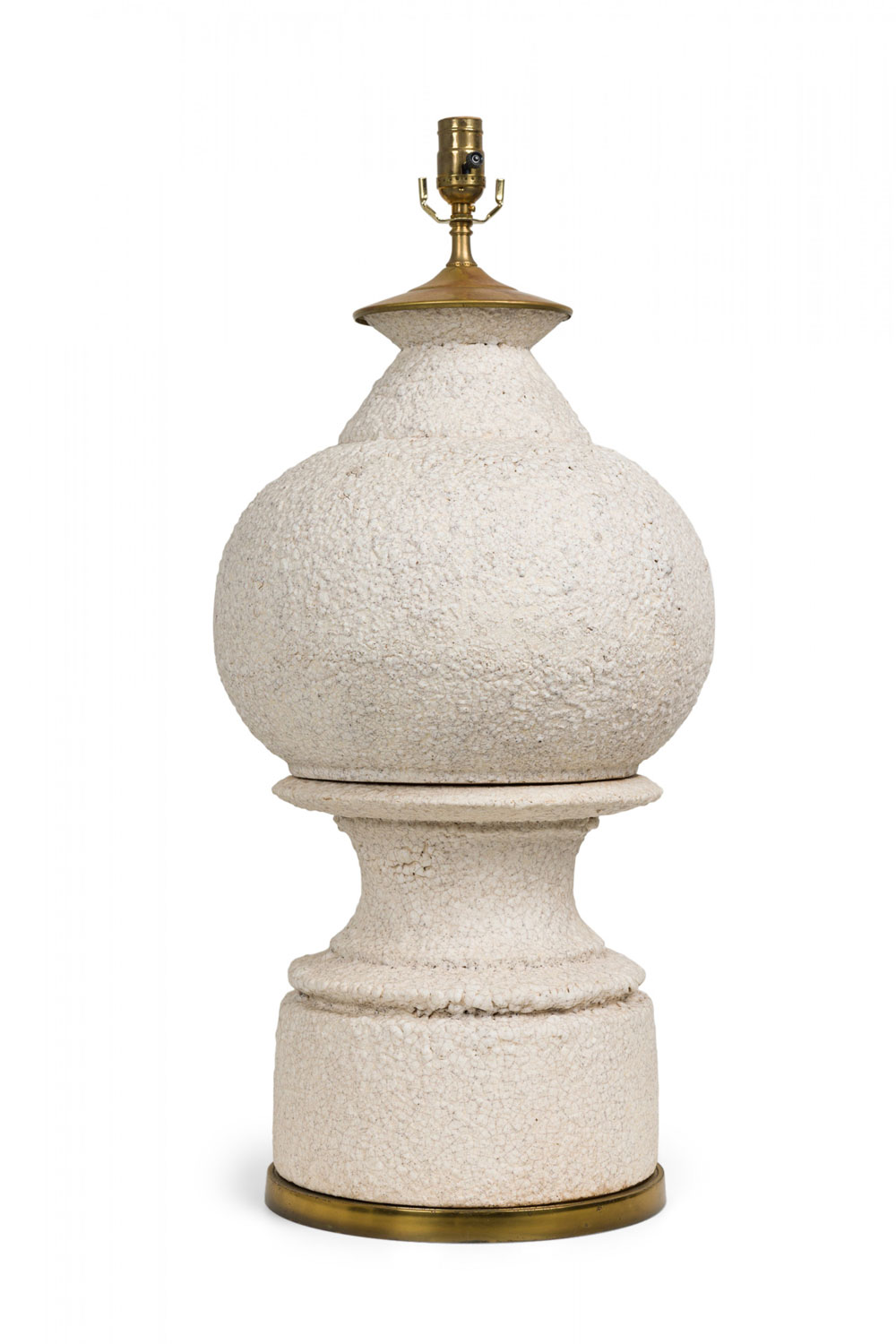 Stiffel mid century american ceramic white lava glaze table lamp