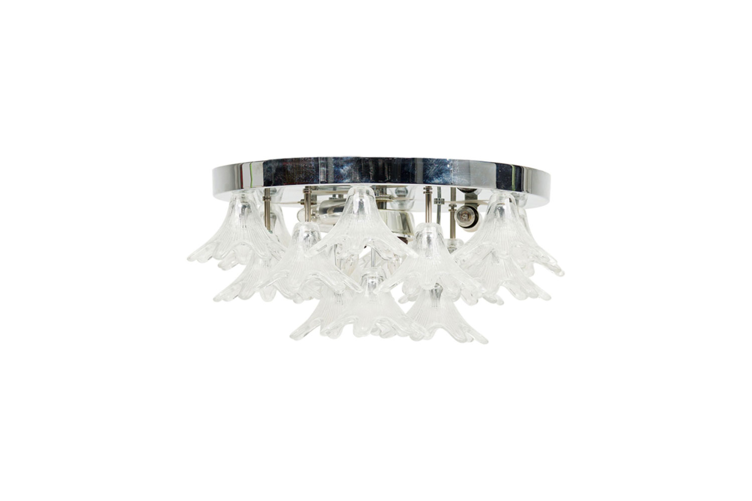 American mid century glass bloom cluster plafonnier