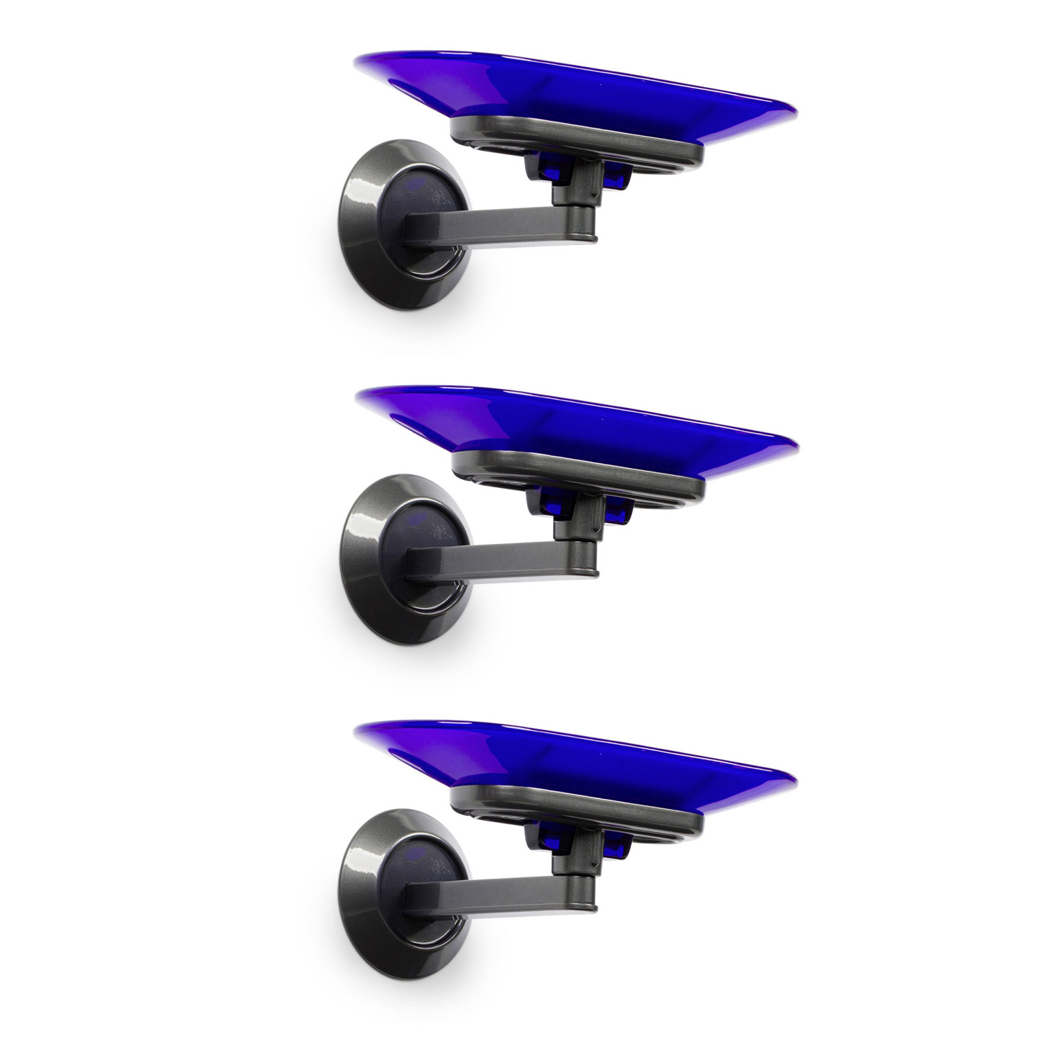 Set of 3 arteluce italian mid century blue wall sconces