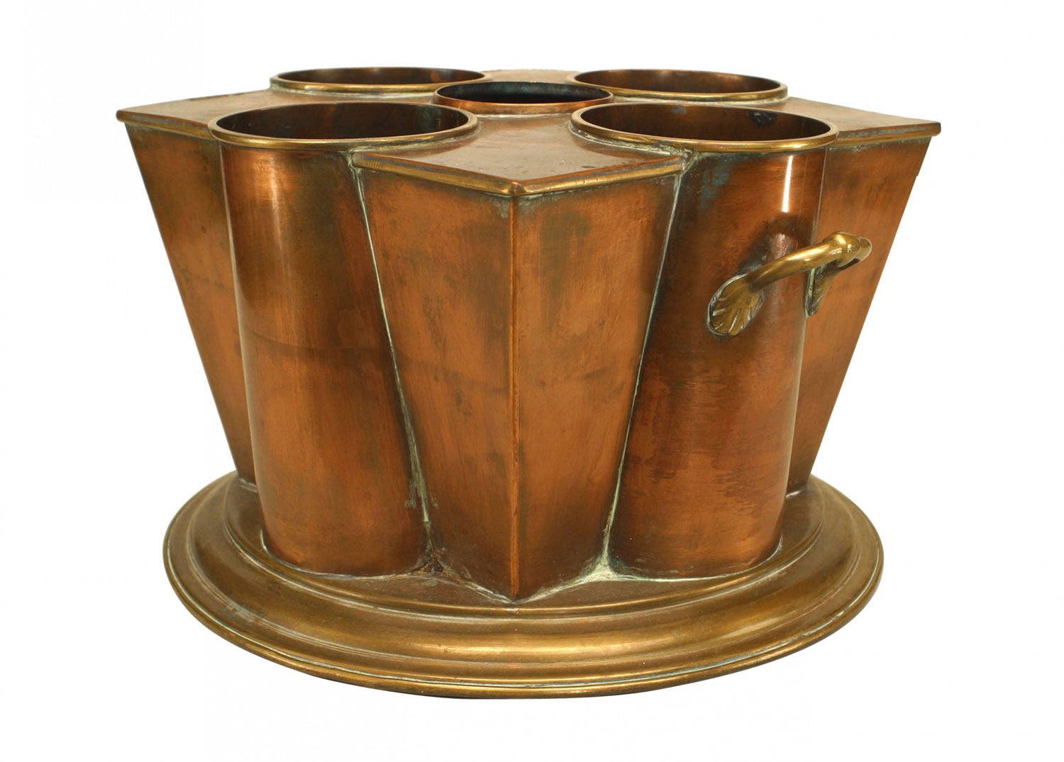 Art deco tapered copper wine cooler