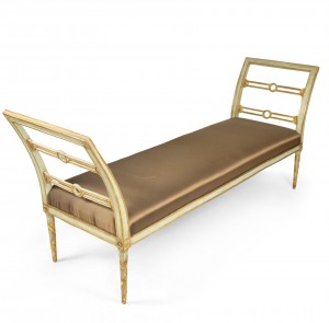 Italian neo classic cushioned bench