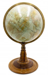 American victorian brass meridian globe 1