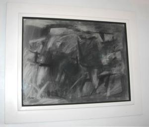 Charcoal geometric abstract artwork