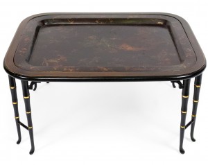 English regency brown lacquered coffee table 1