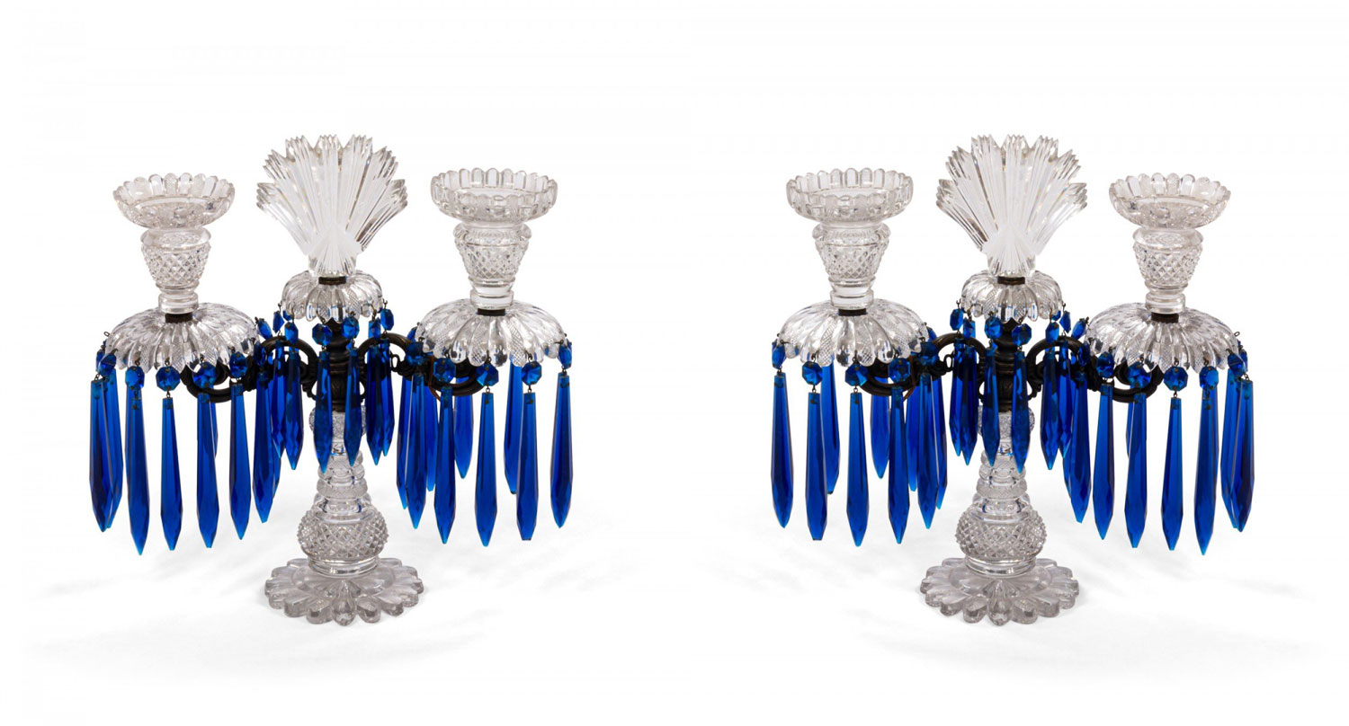 English victorian cut crystal candelabras 1