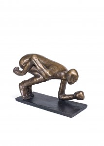 American post modern kneeling figure sculpture