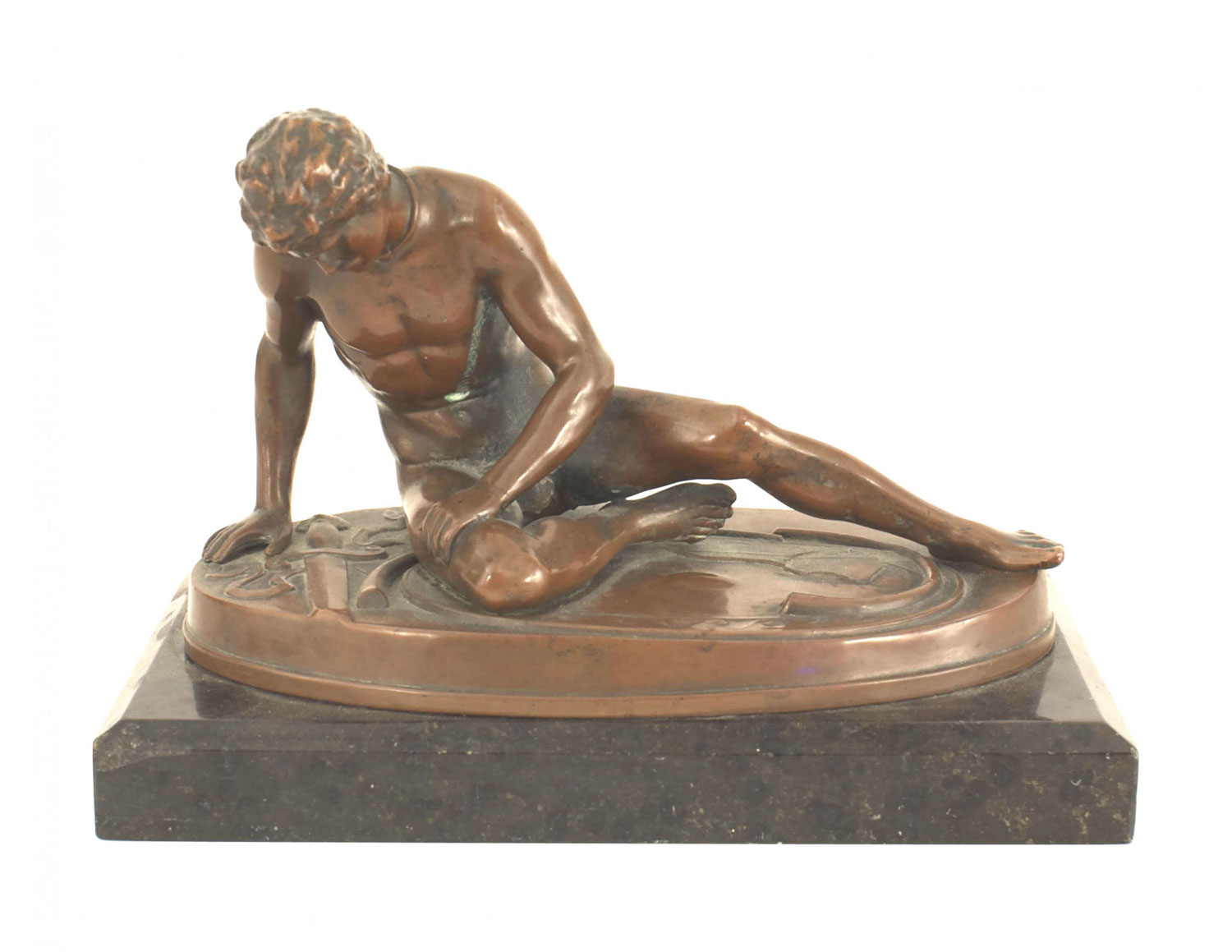 Victorian copper reclining figure 1