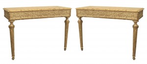 Italian neo classic gilt and marble console table