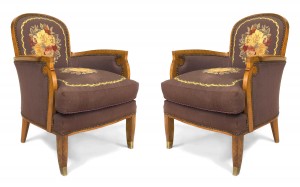 French art deco bergeres arm chairs