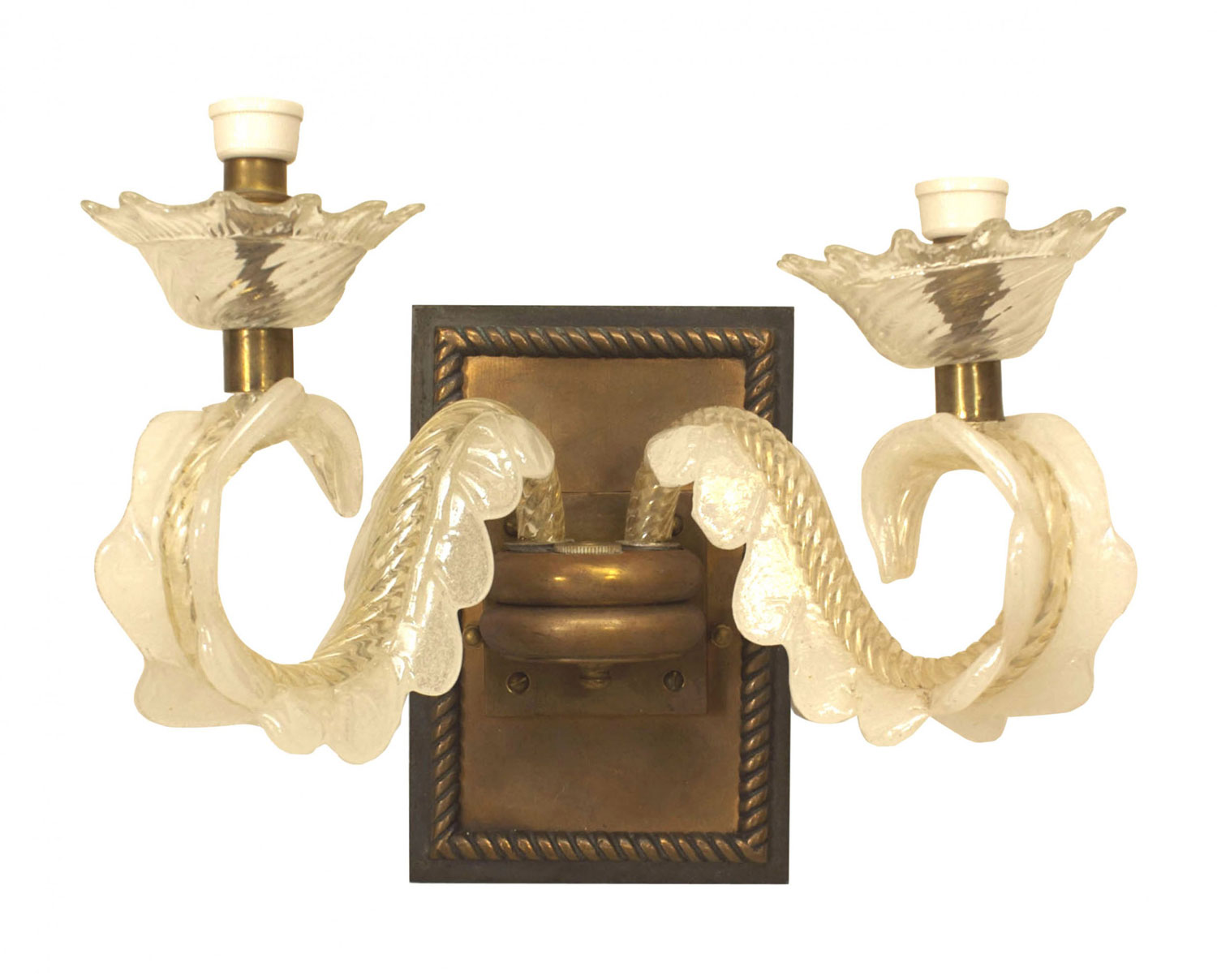 Italian mid century murano glass wall sconces