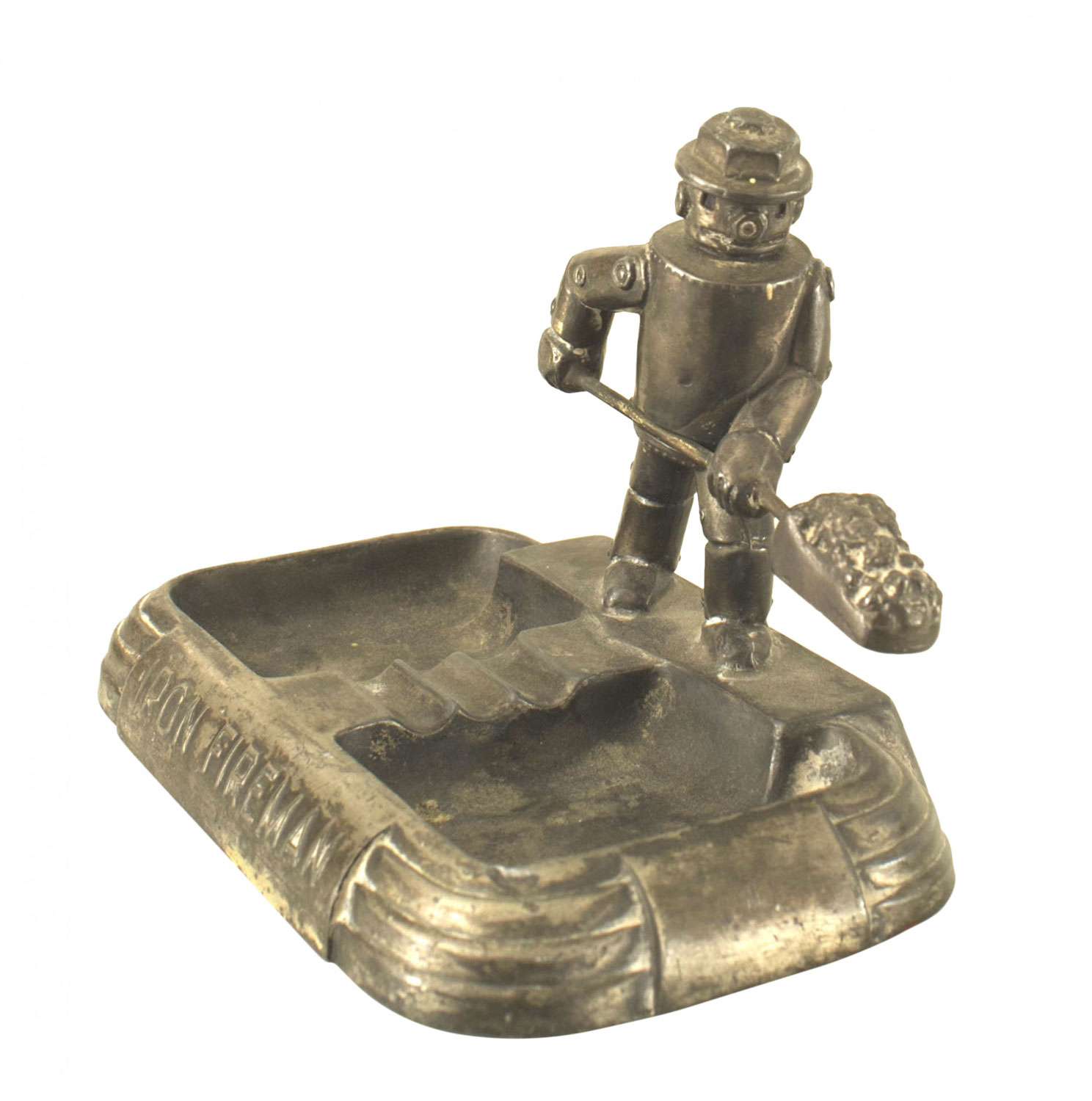Art deco iron fireman ashtray